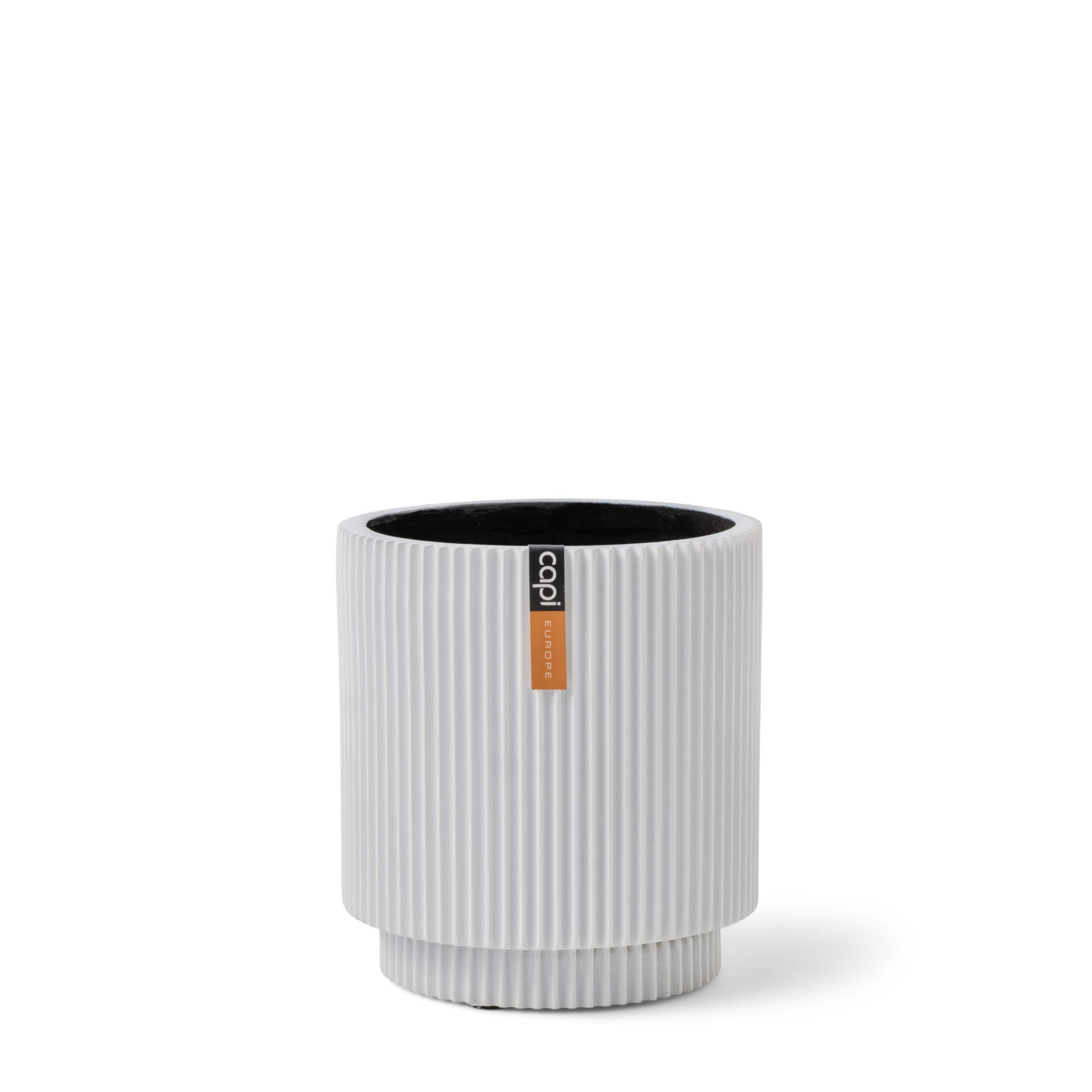 Capi Europe - Vaas cilinder Groove - 15x17 - Wit