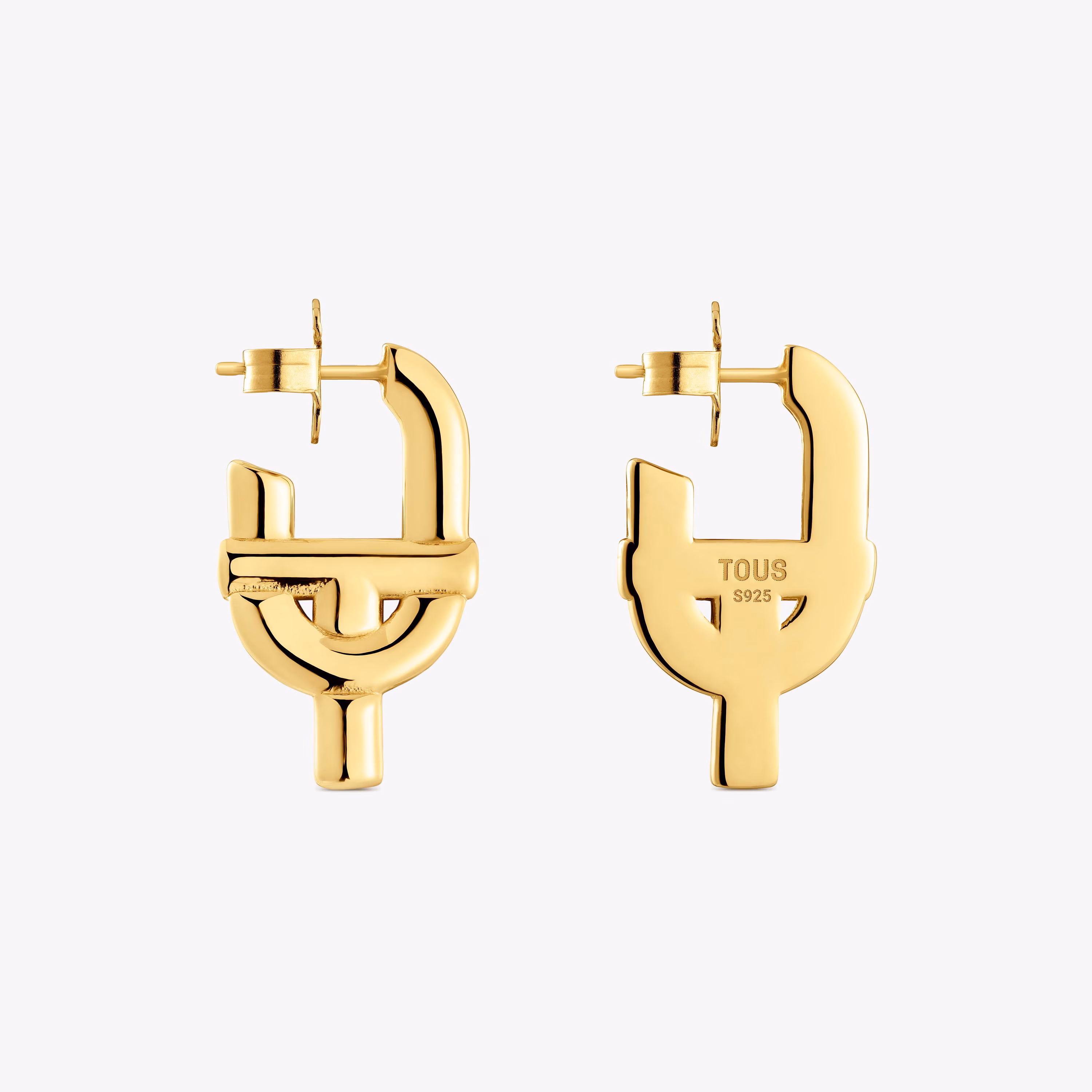 Pendientes grandes con baño de oro 18 kt sobre plata TOUS MANIFESTO