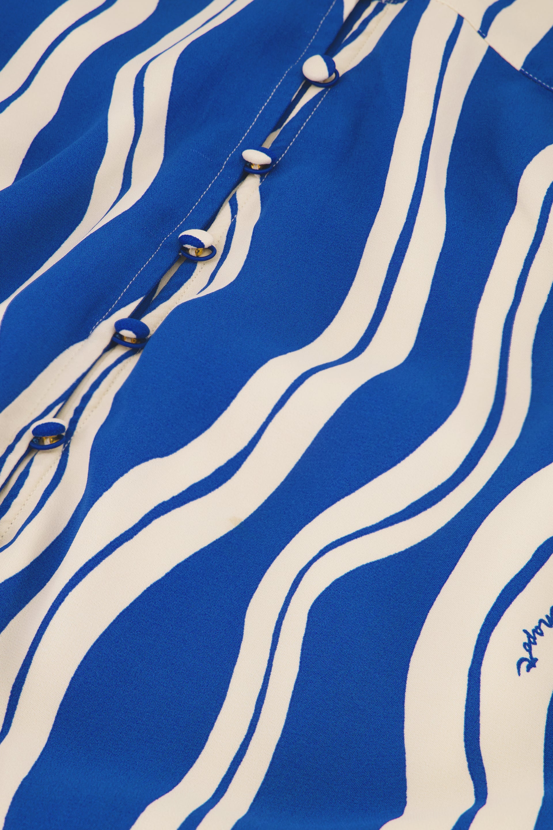 Ana Dress | Cosy White/Cobalt