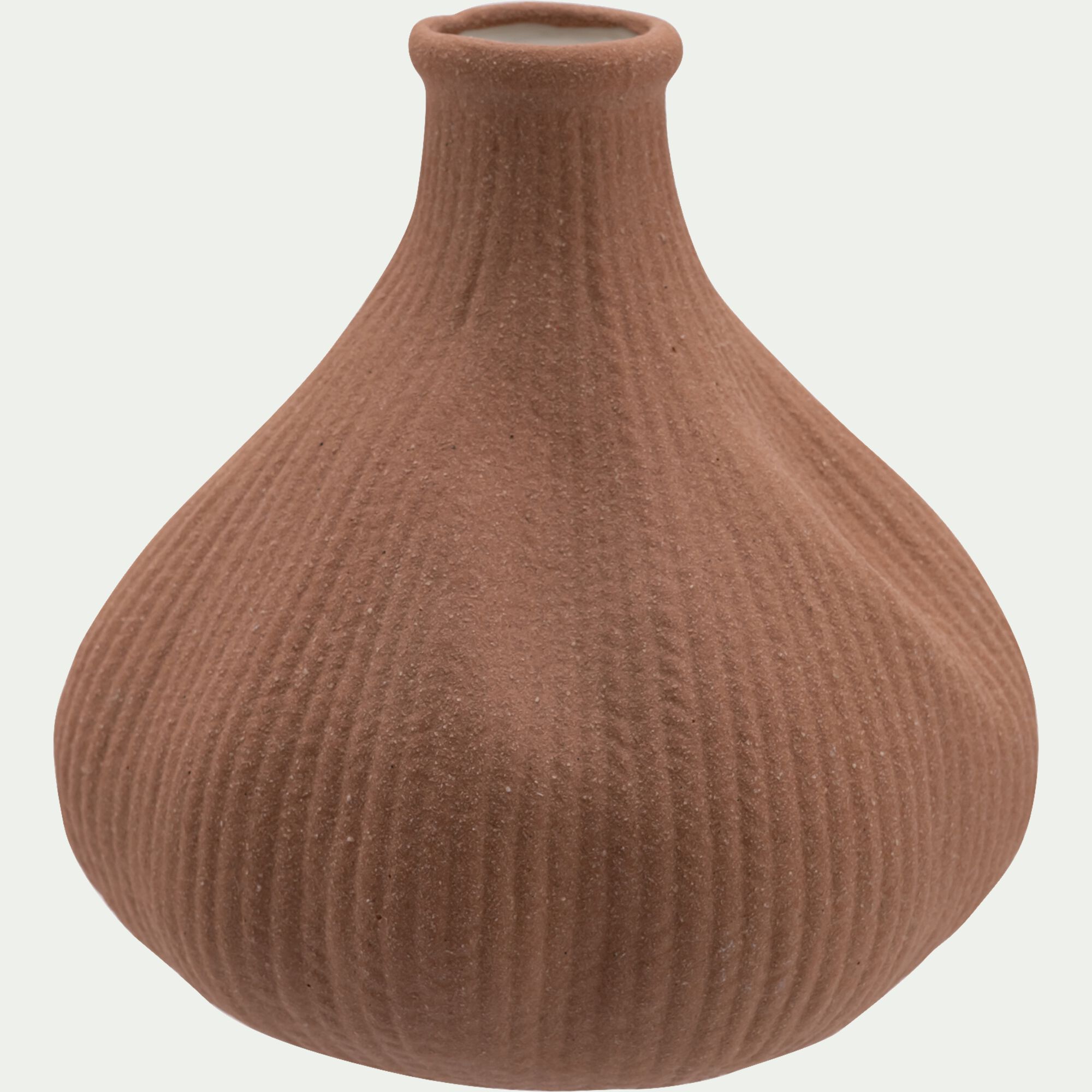 TILANE - Vase boule en grès H19,5cm - beige