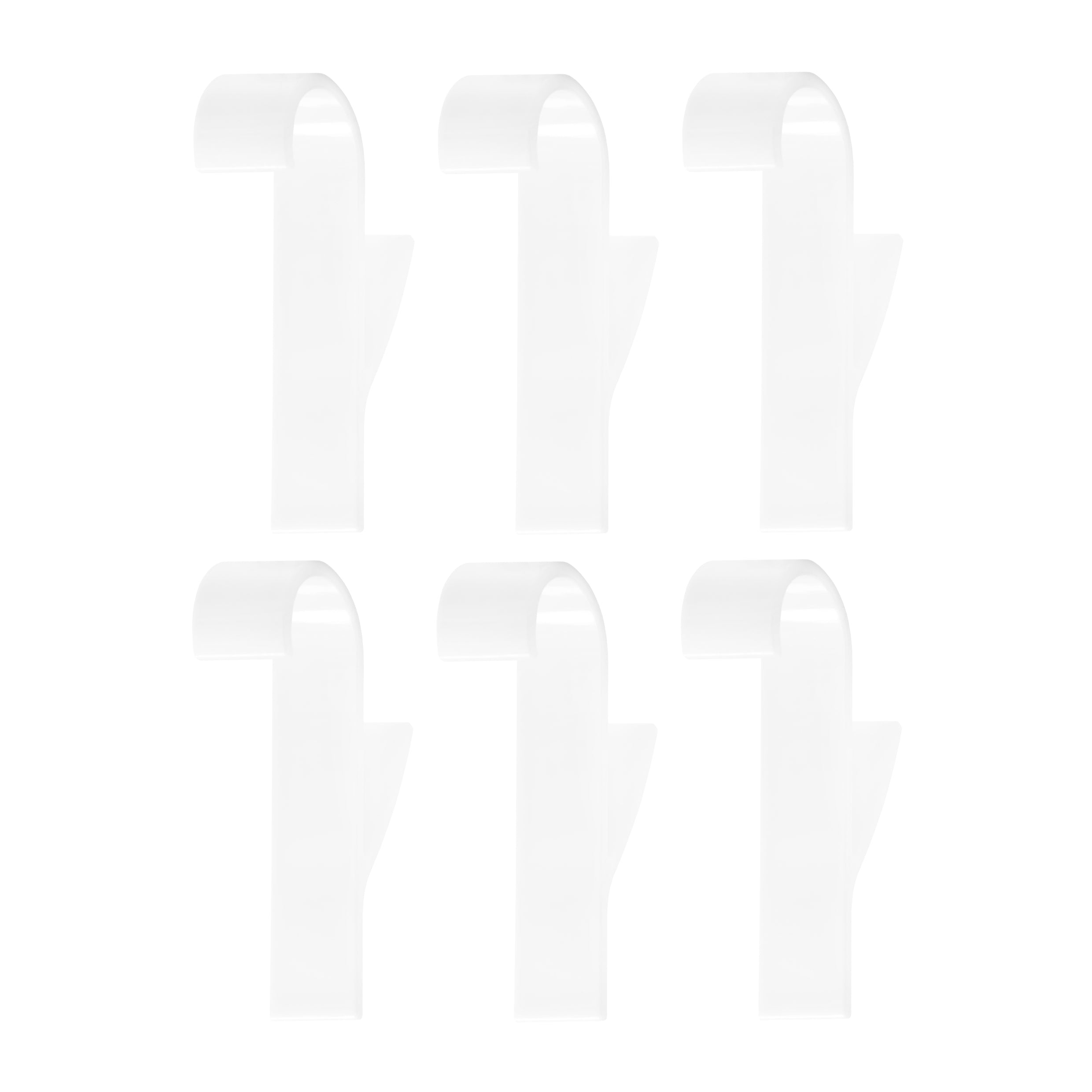 QUVIO Handdoekhouder plastic haakje - set van 6 - Wit