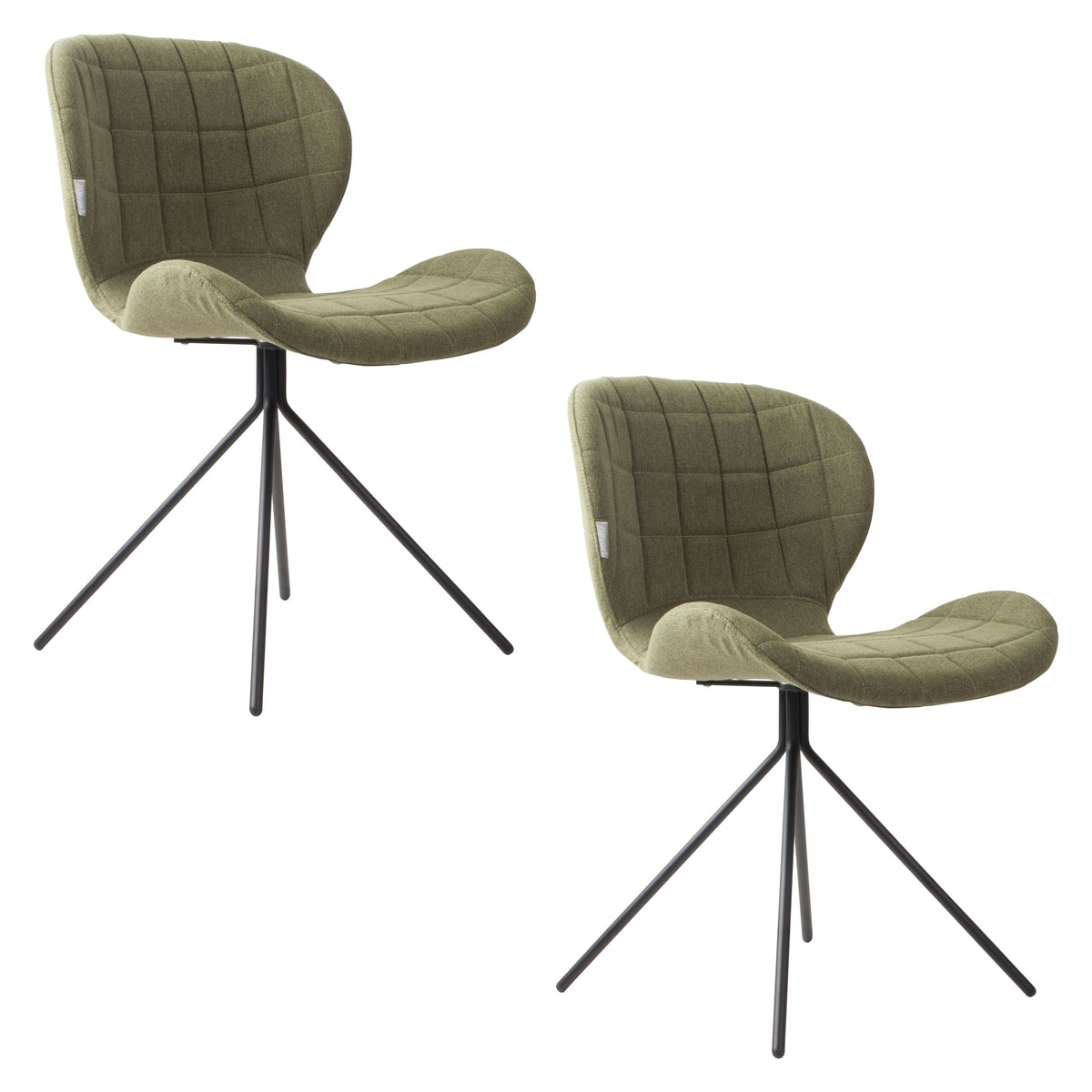 Zuiver OMG Eetkamerstoelen Groen - Set van 2