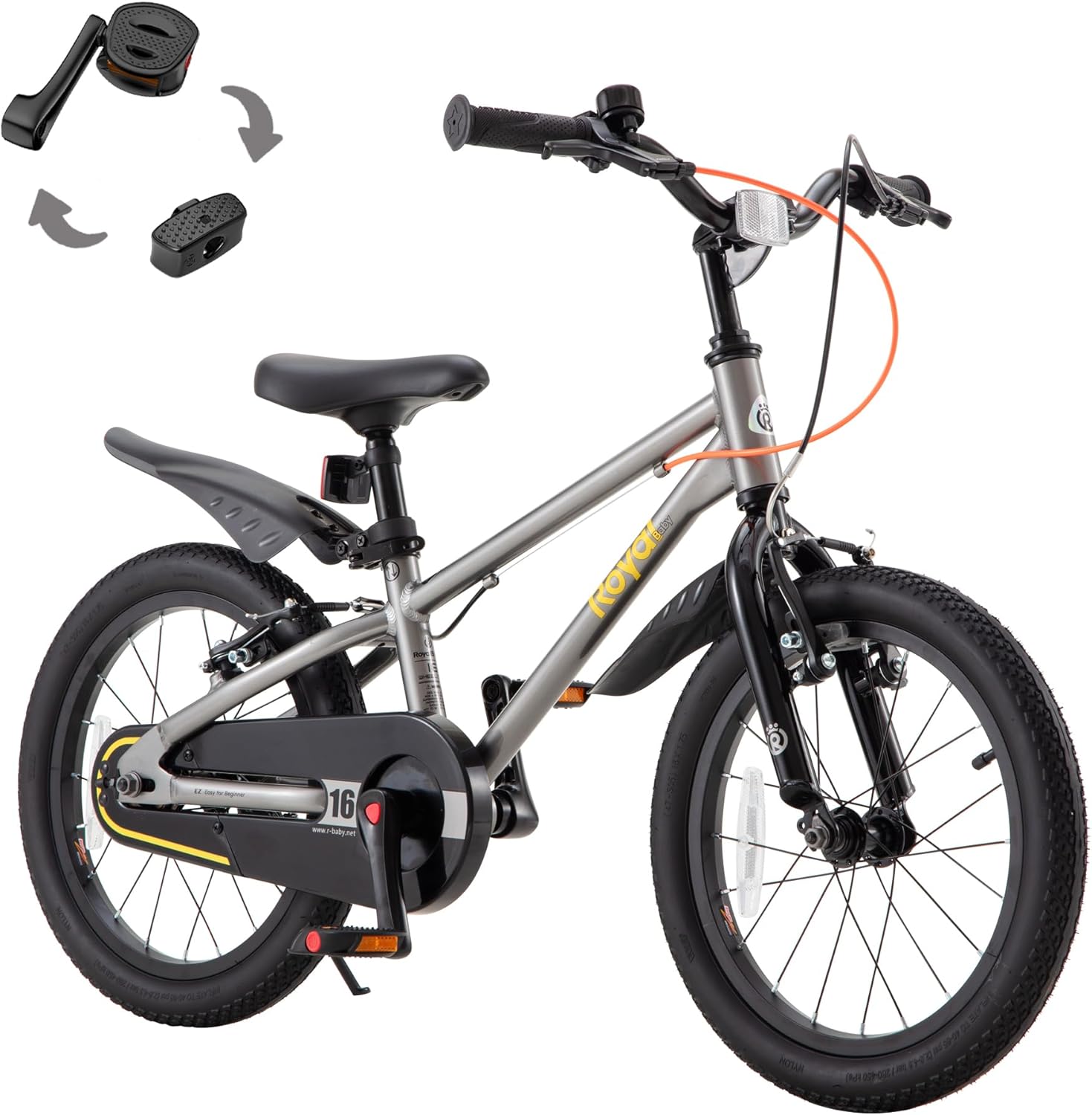 RoyalBaby EZ Fride Kids Bike 16 18 20 Inch  Lightweight Aluminum 2-in-1 Balance to Pedal Bike with One-Key Switch for Boys Girls Ages 4+