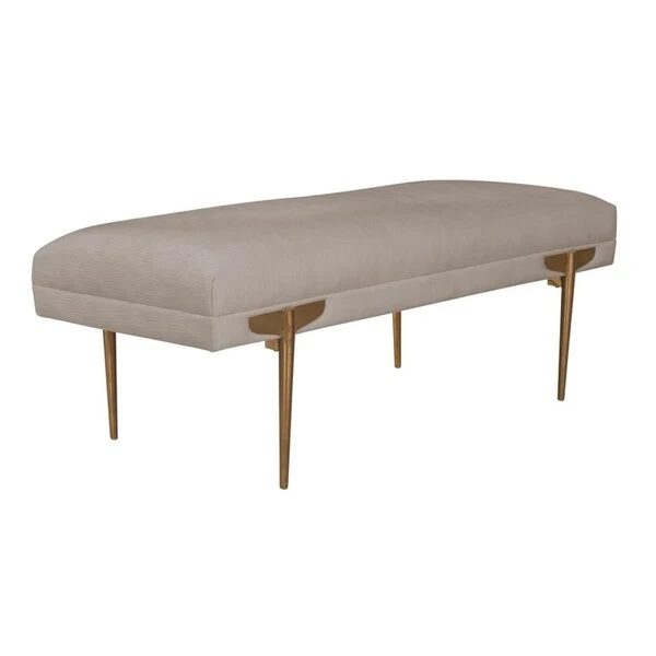 Brno White Waived Velvet Bench