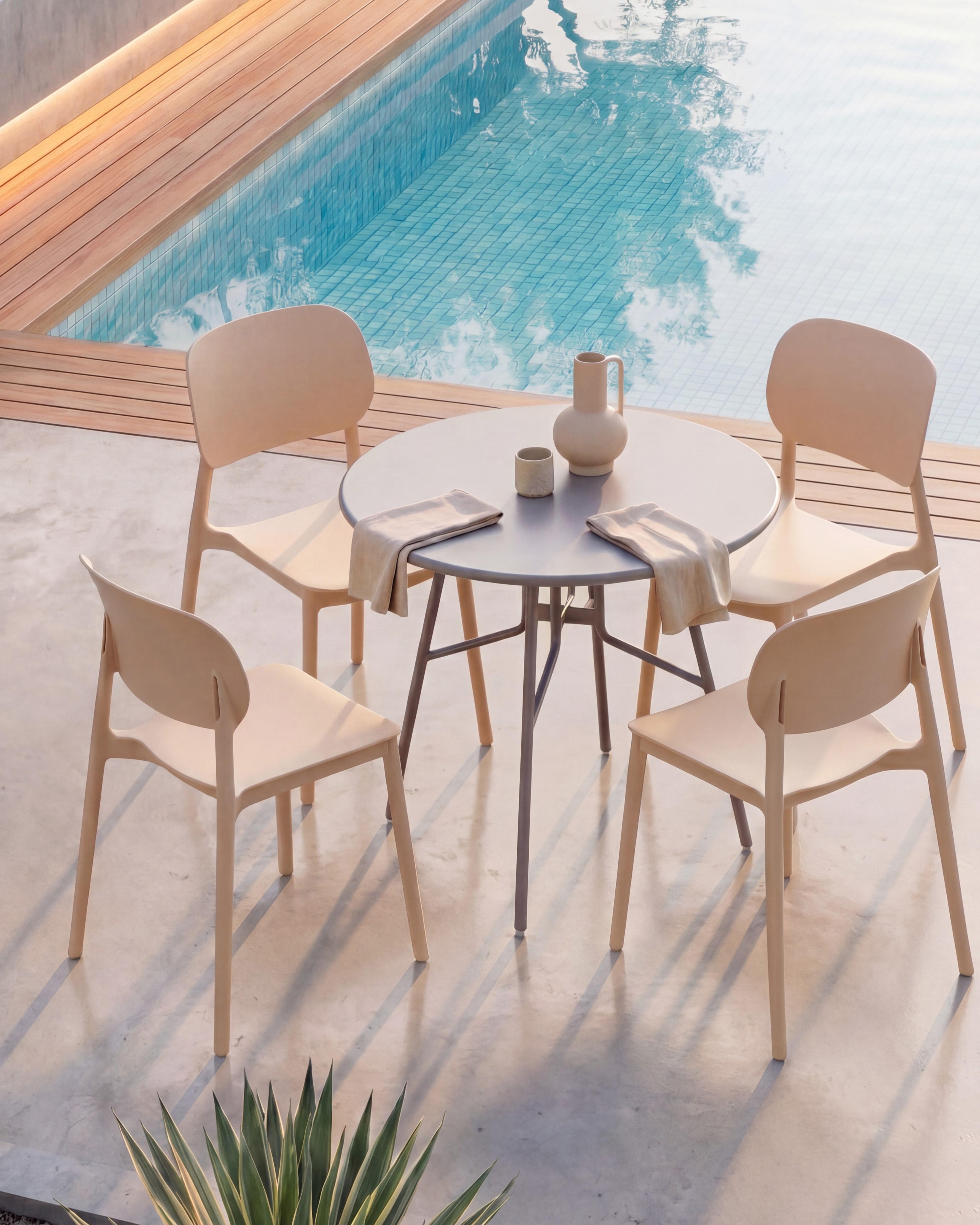 Set of 4 Garden Chairs TUPIZA Sand Beige