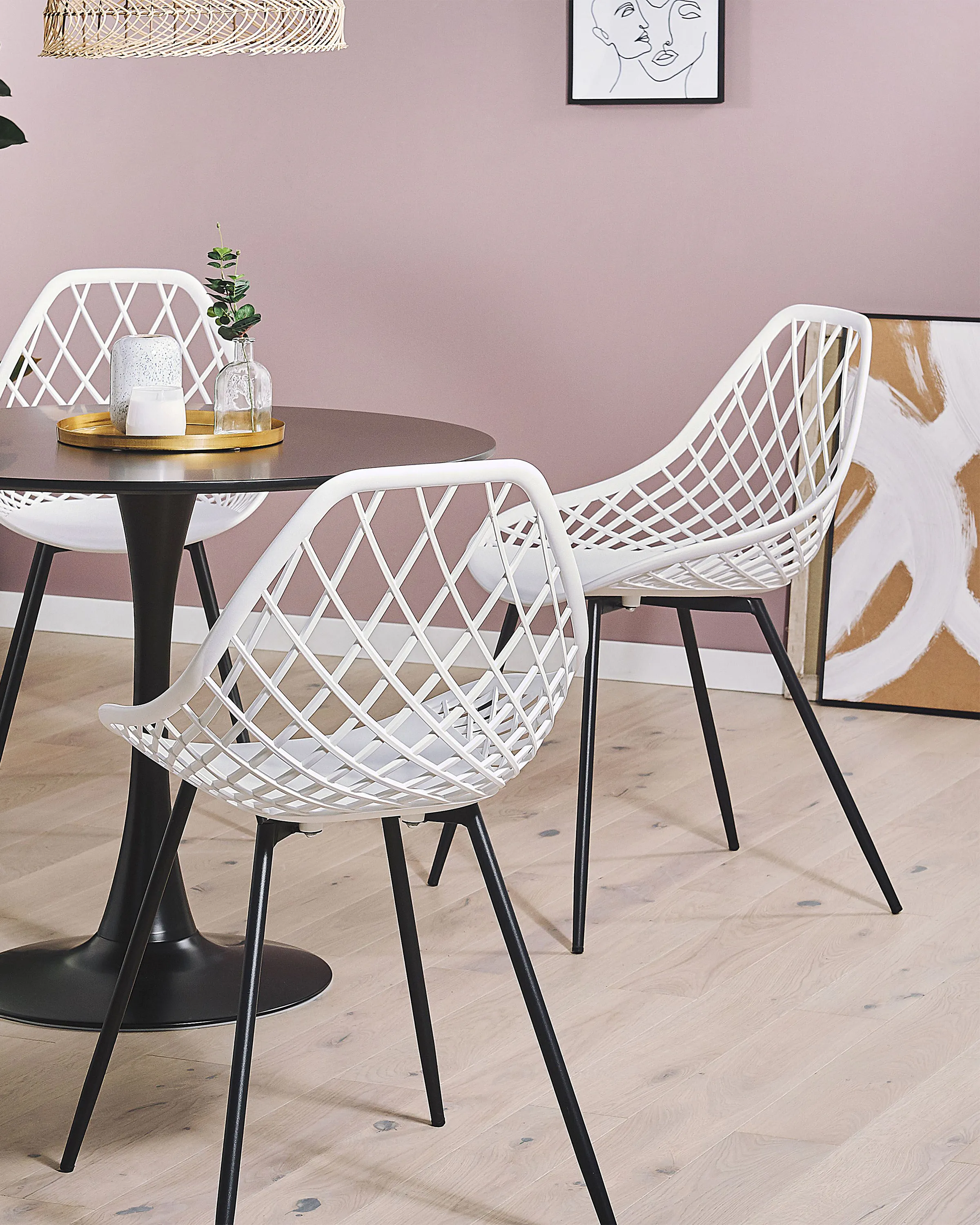 Set of 2 Dining Chairs CANTON White