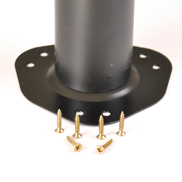 4 un. Pied de table rond en acier diamètre 60mm hauteur 870mm peinture noire avec régulateur de nivellement
