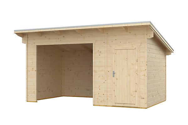 Abri de bûches SKAN HOLZ Knut 430x250cm, avec remise, non traité