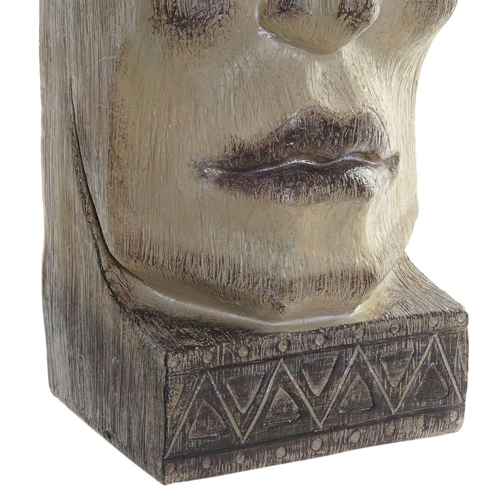 - Pot de fleur en résine visage beige H39cm