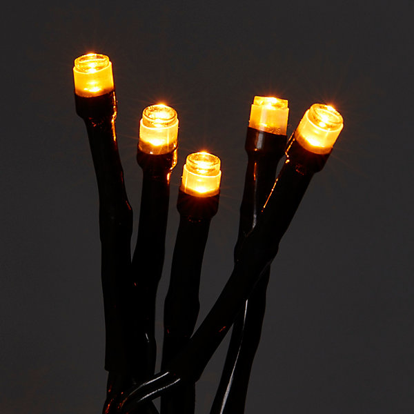 Guirlande lumineuse LED intérieure et extérieure blanc chaud câble vert 8 fonctions 37,5 m