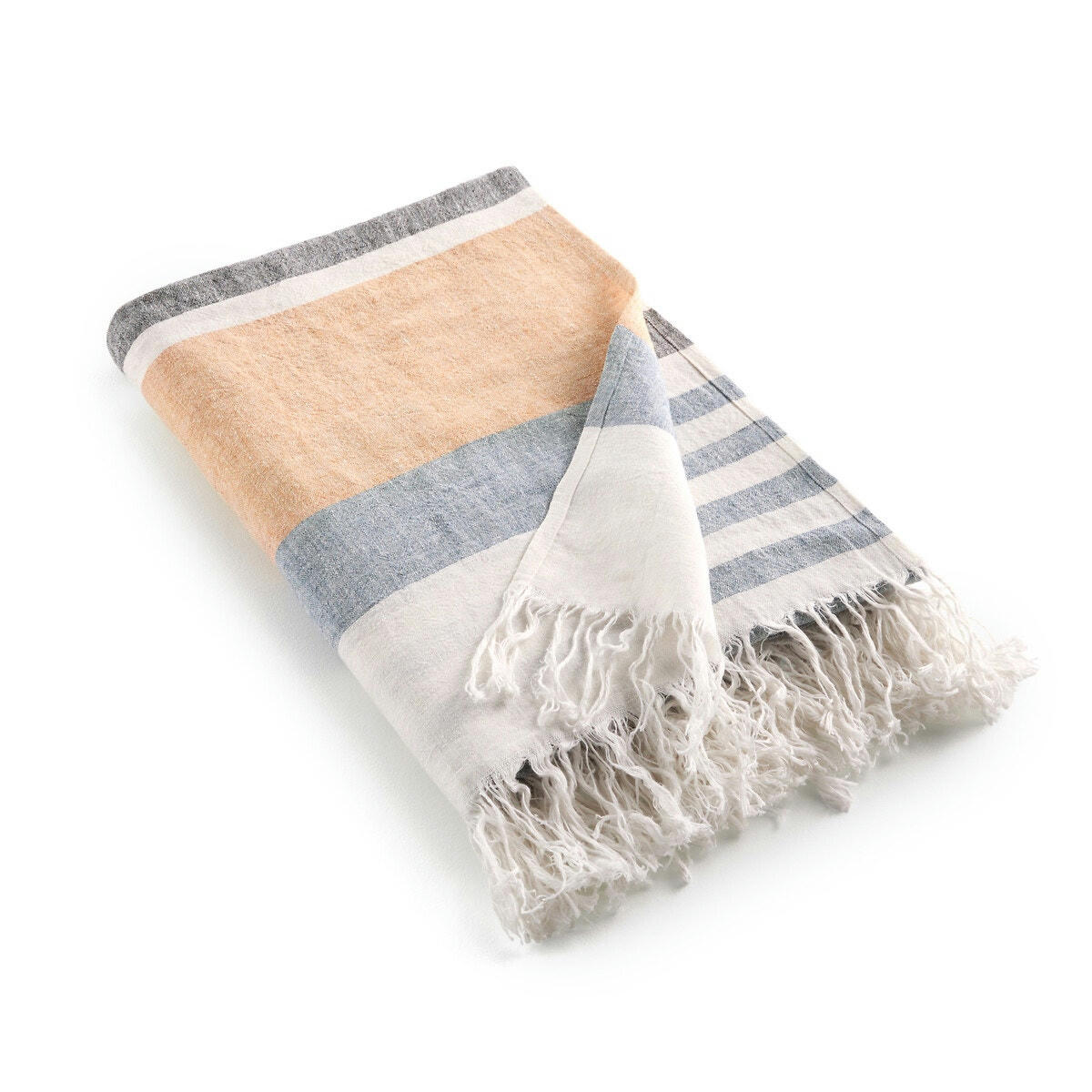 Plaid/fouta lin rayé, Mayork