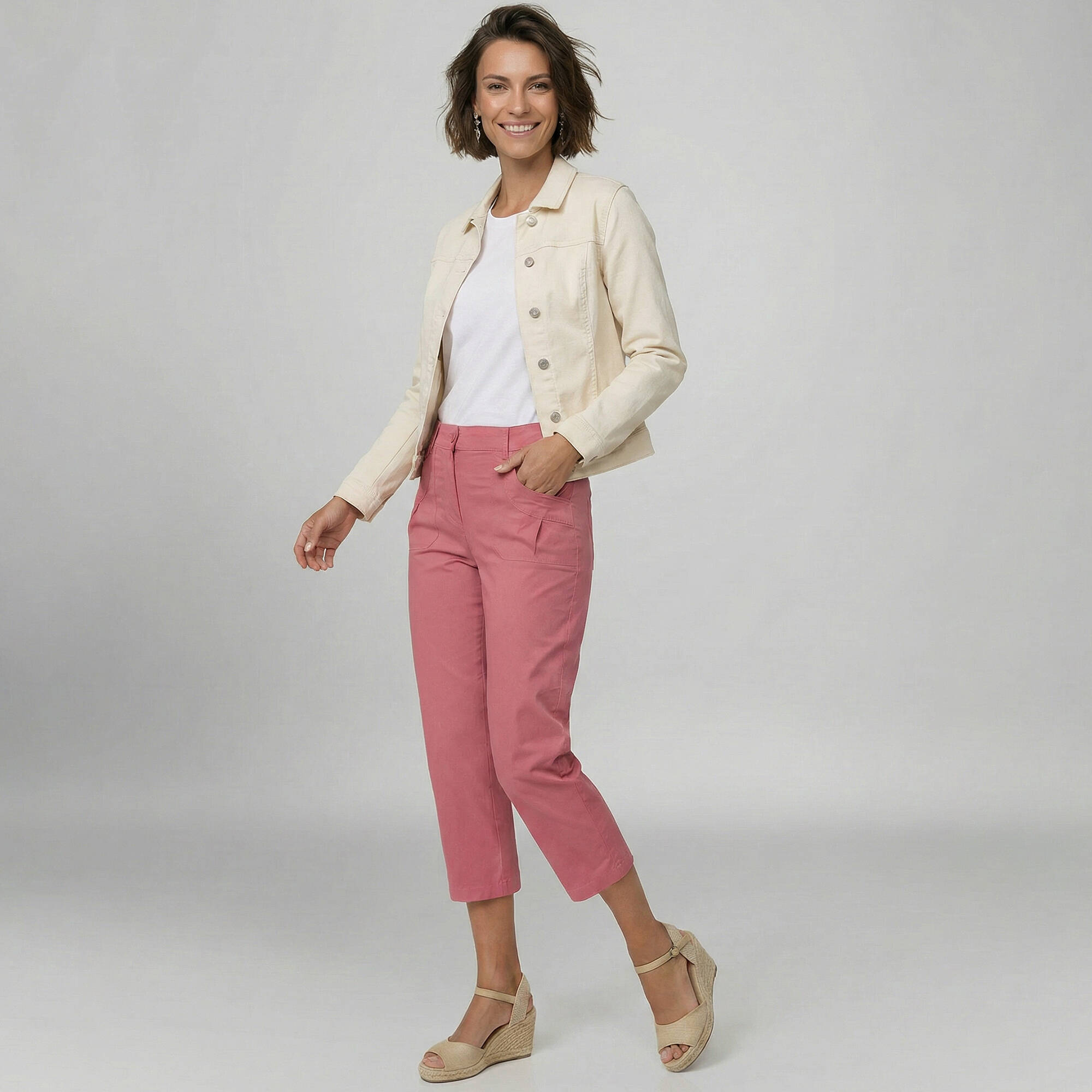 Pantacourt droit stretch