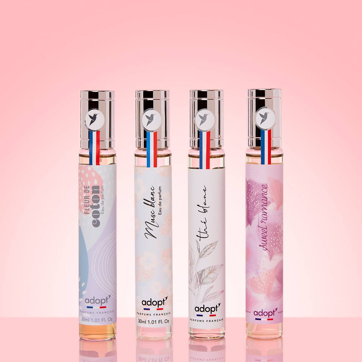 Instant CocooningCoffret 4 x eaux de parfum 30 ml Fleur de coton   Musc blanc   Thé blanc   Sweet romance