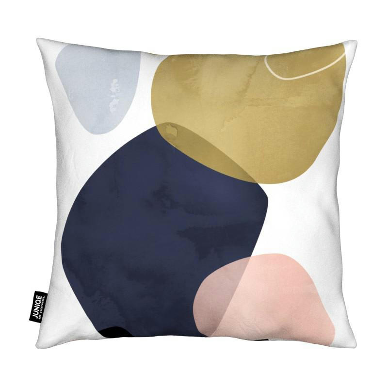GRAPHIC 183 - Coussin en microfibre en blanc & bleu 50x50