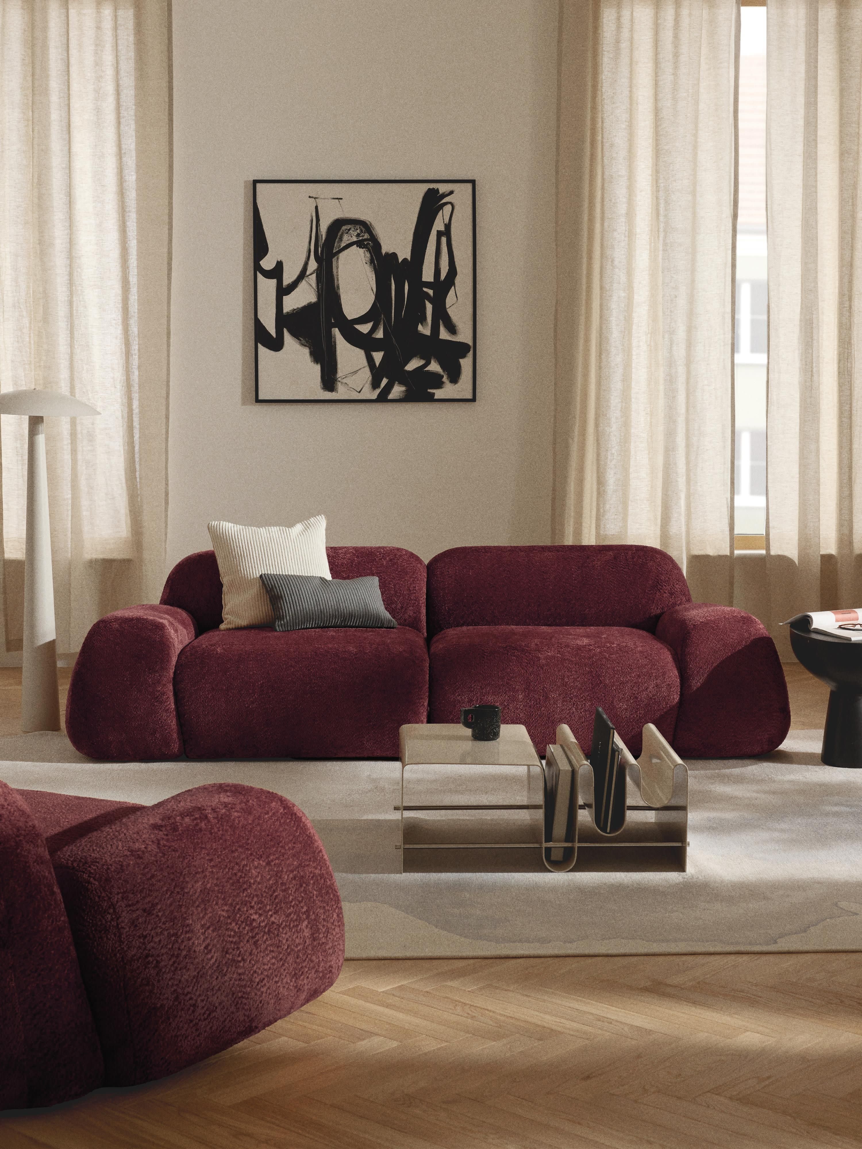 Modulares Sofa Wolke (3-Sitzer) aus Teddy-Bouclé