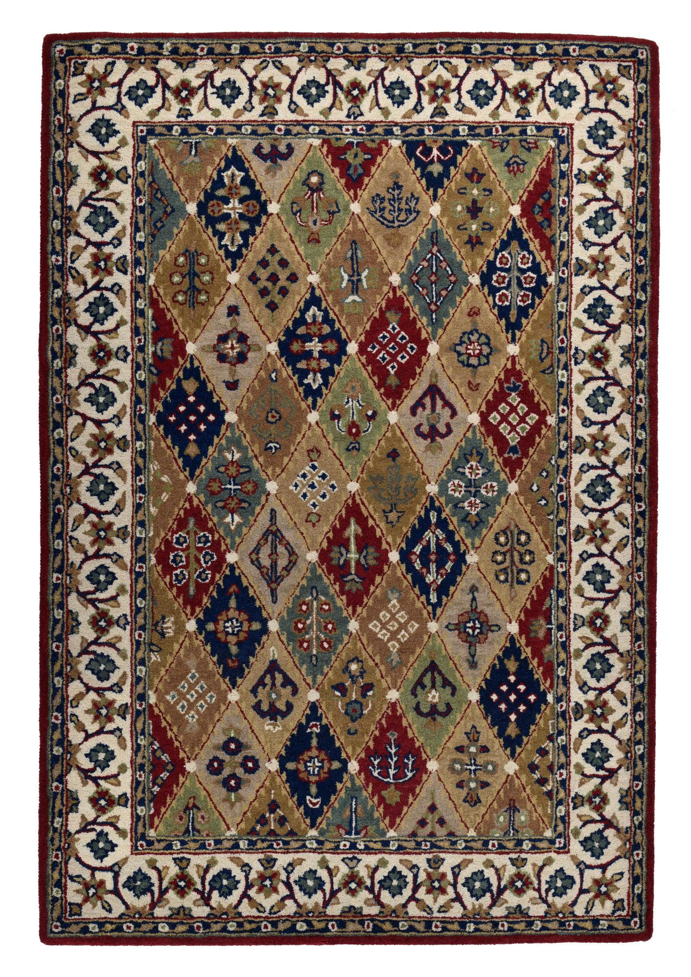 ROYAL ZIEGLER - Tapis d'orient classique en laine naturelle rouge multicolore 90x160