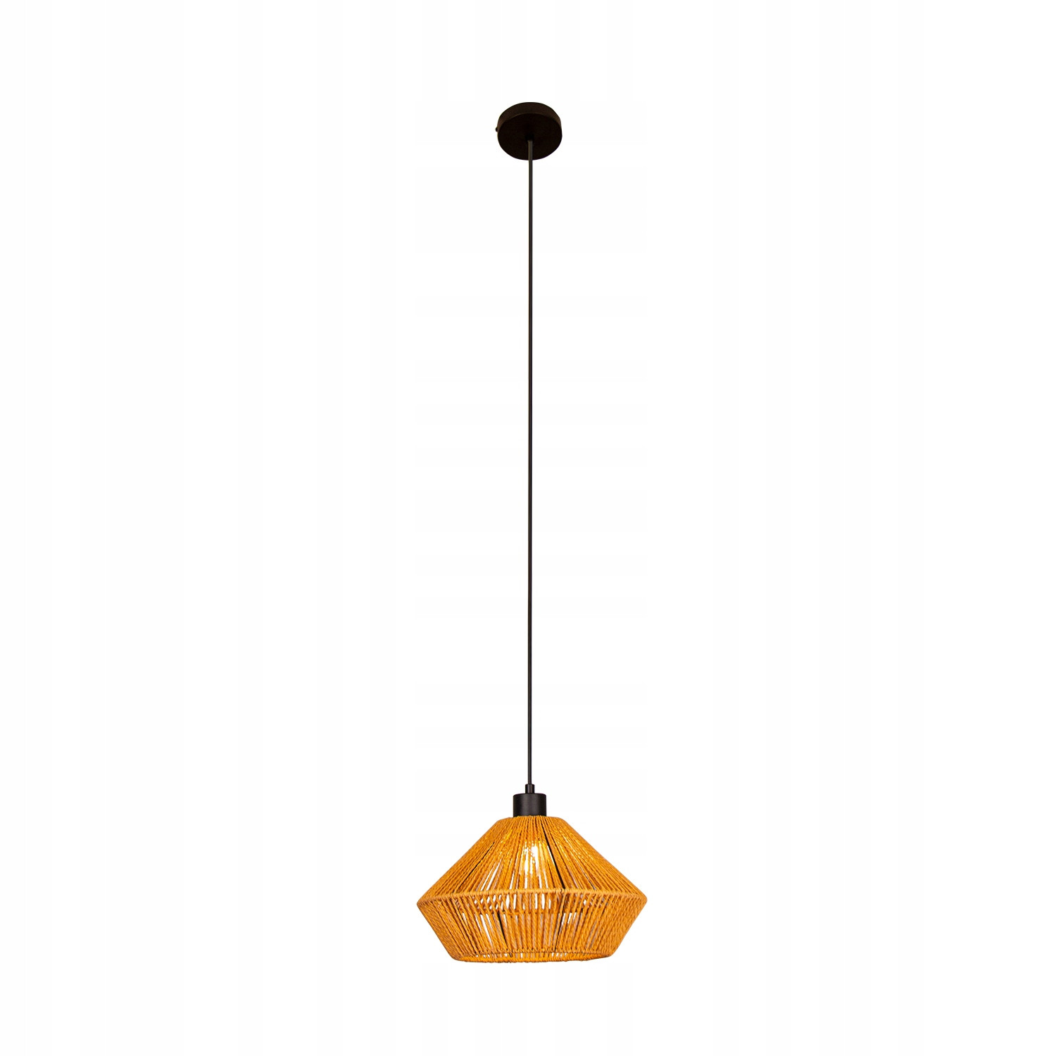 Lampa Sufitowa Wisząca Bambus BOHO Rattan Drewno Loft