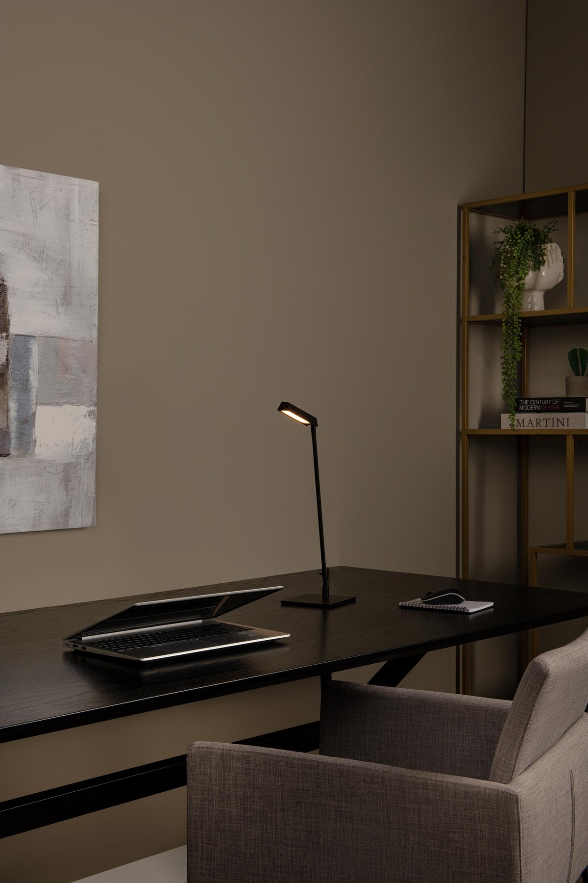 Lucide bureaulamp LAVALE - Geïntegreerde LED - Zwart