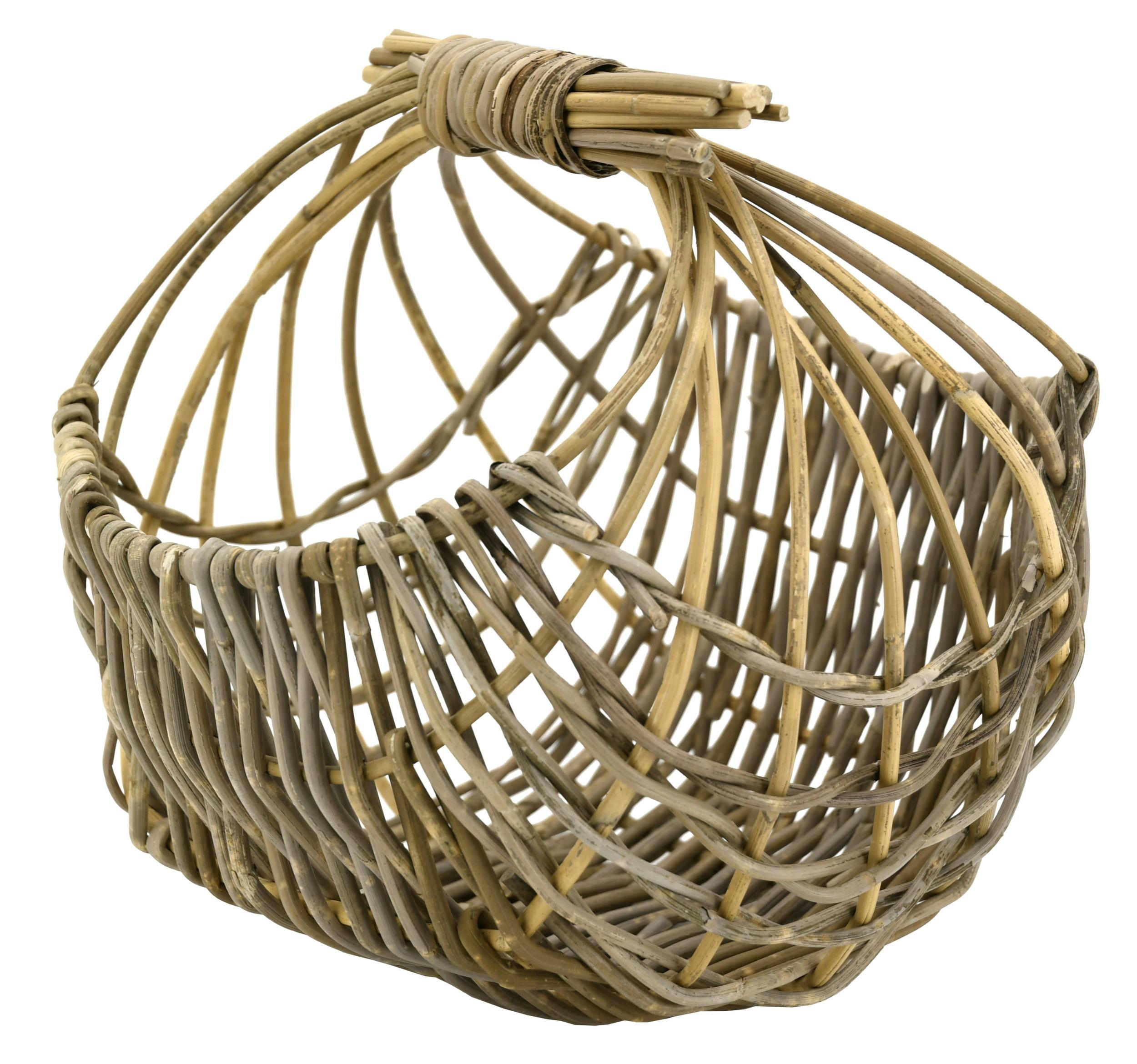 - Panier arrondi ajouré en poelet gris 35 cm