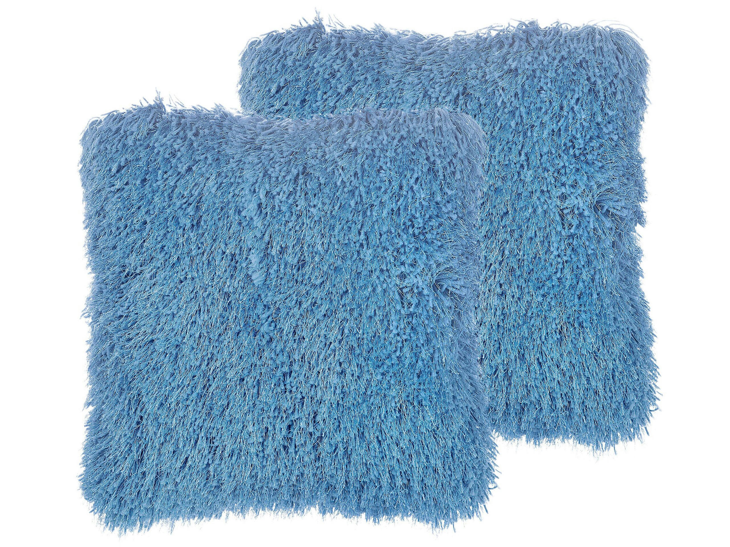 CIDE - Lot de 2 coussin décoratifs en tissu bleu 45x12cm