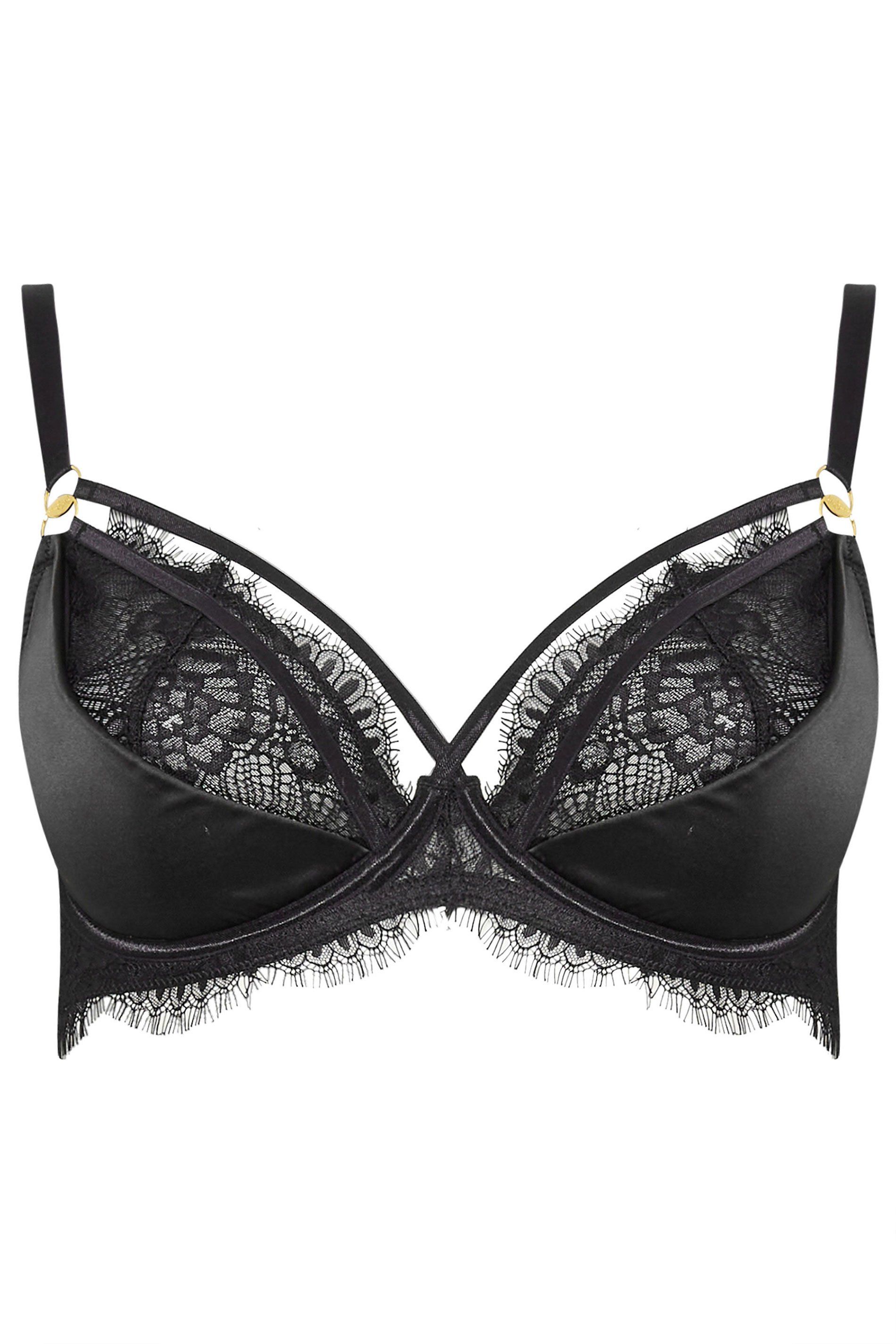 Yours Lace Strap Detail Satin Underwired Bra