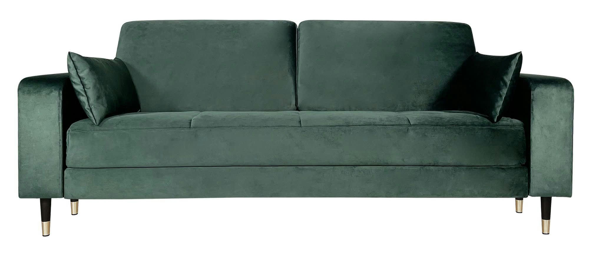 OCTAVE - Canapé fixe 3 places  en tissu vert bouteille