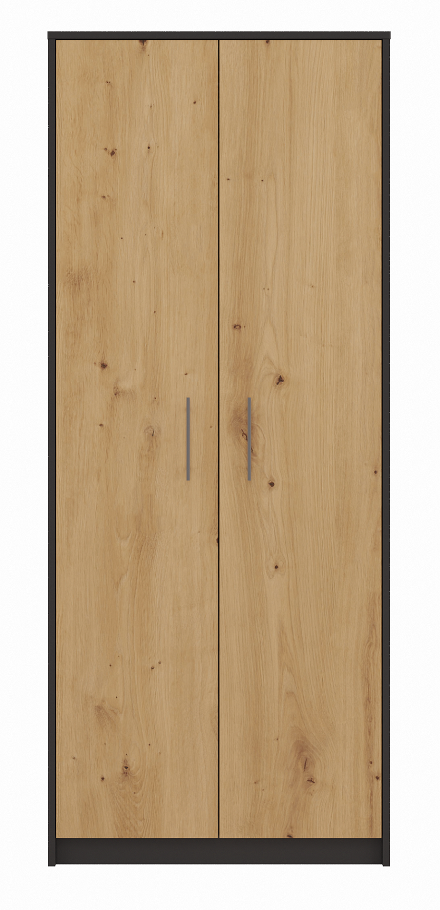 Regal biurowy zamykany Oliv 2D antracyt dąb artisan