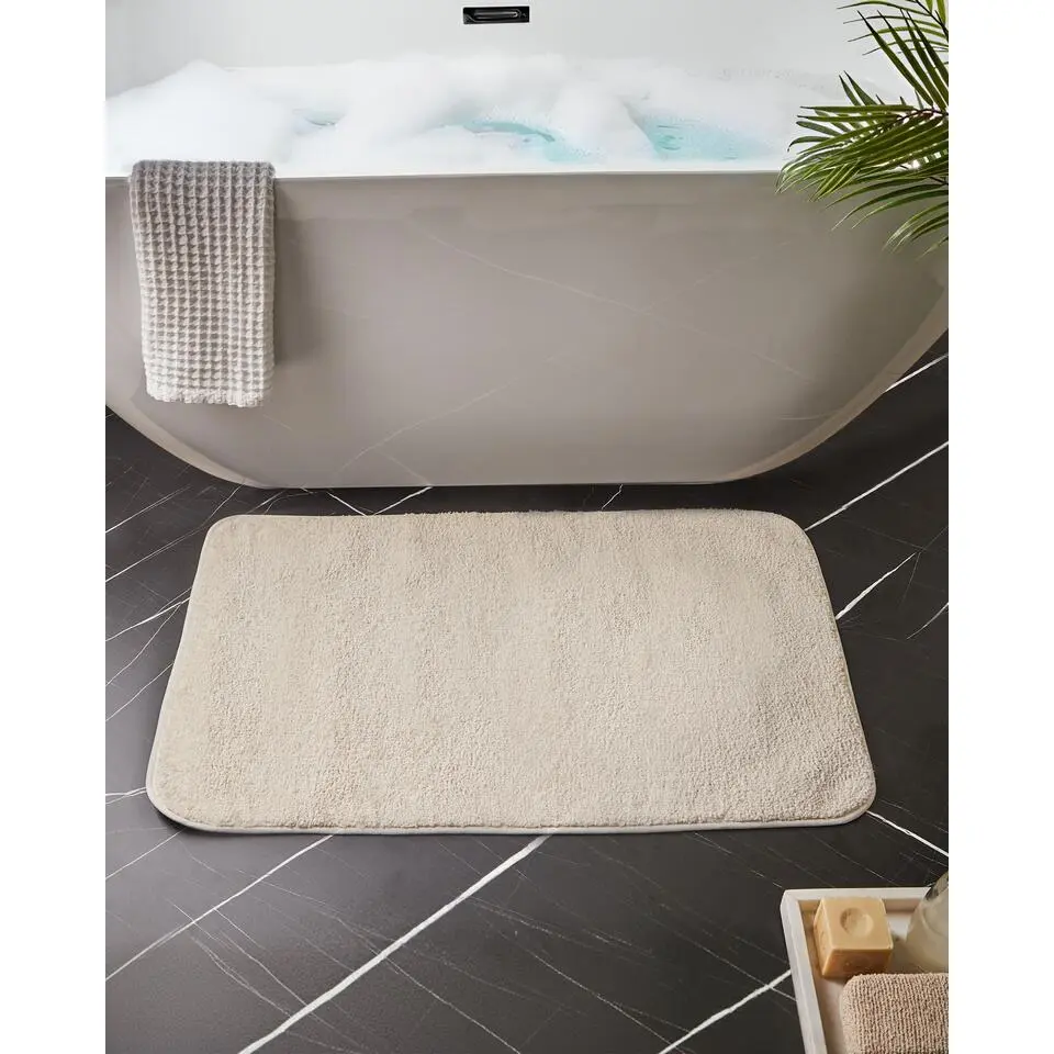 URLANA - Badmat - Gebroken wit - 60 x 90 cm - Microvezels