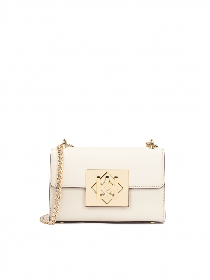 Elegant grain leather bag to be worn over the shoulder