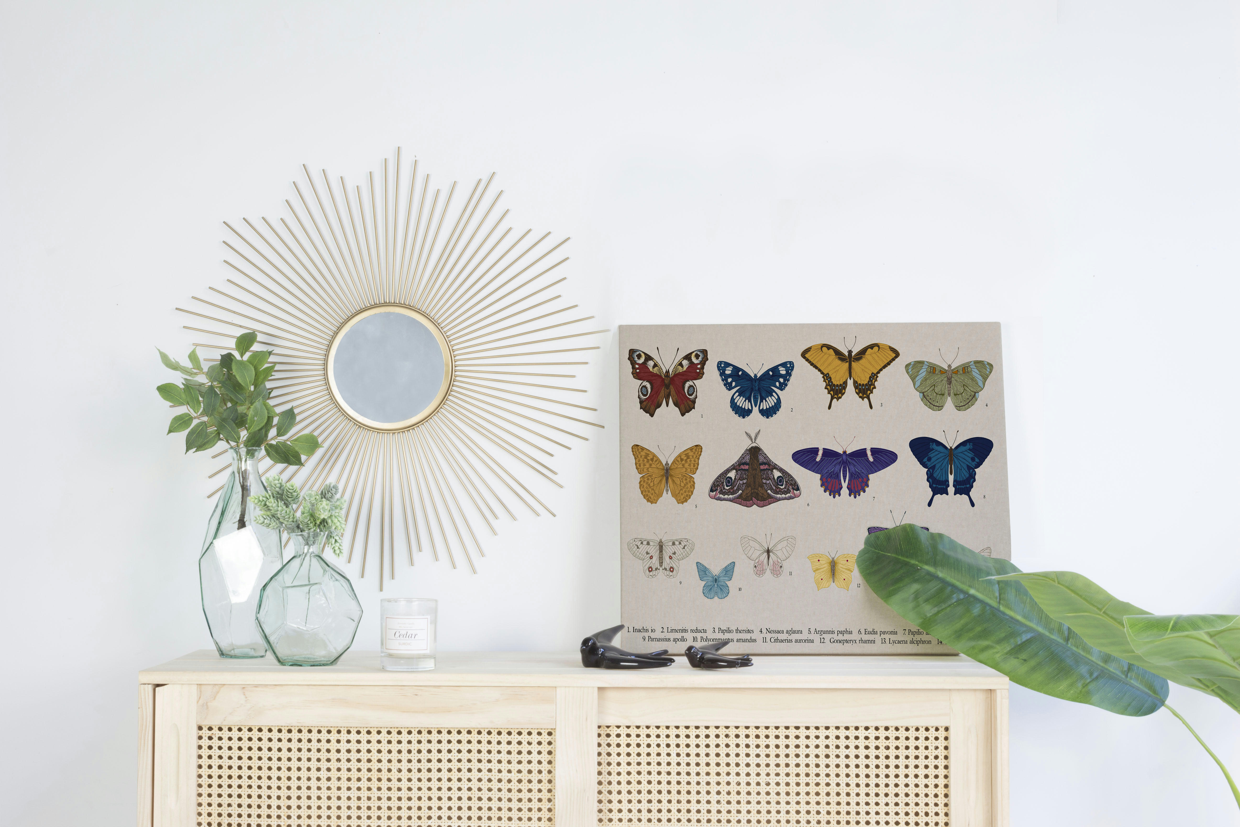 COLOR BUTTERFLIES - Peinture sur toile 60x40 imprimé HD papillons de couleur