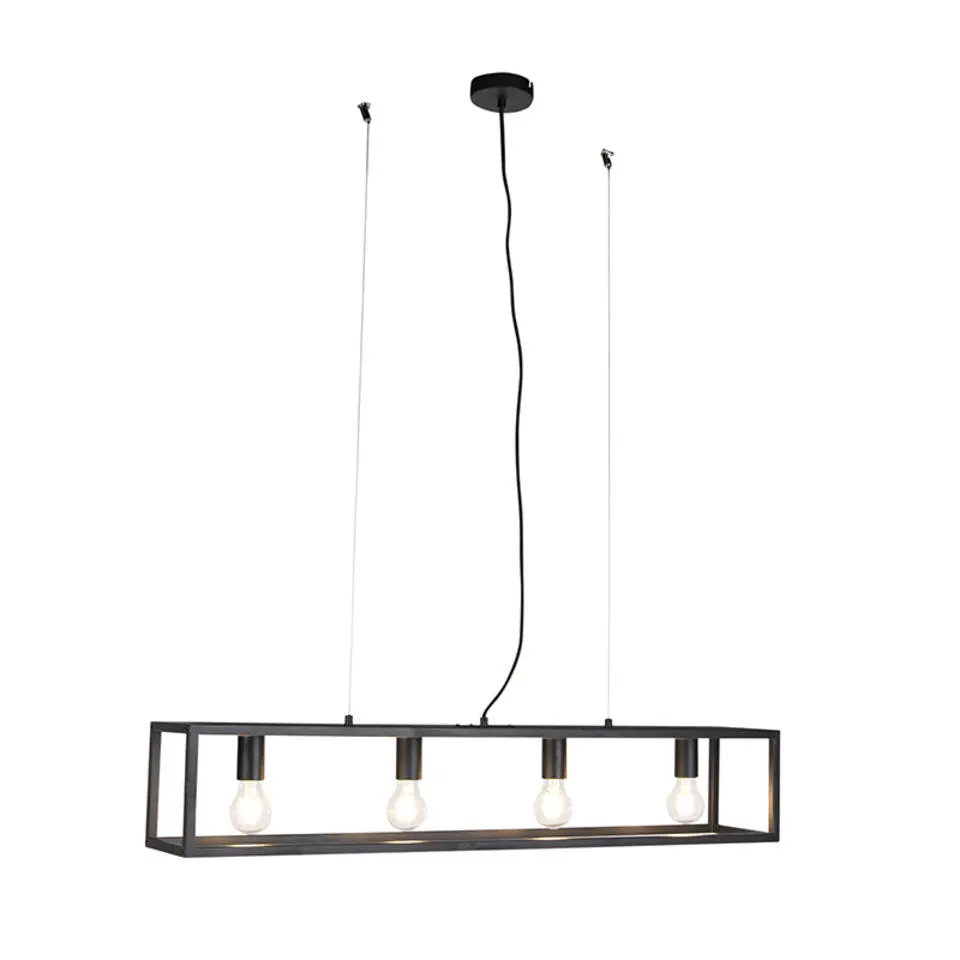 Qazqa hanglamp cage zwart e27