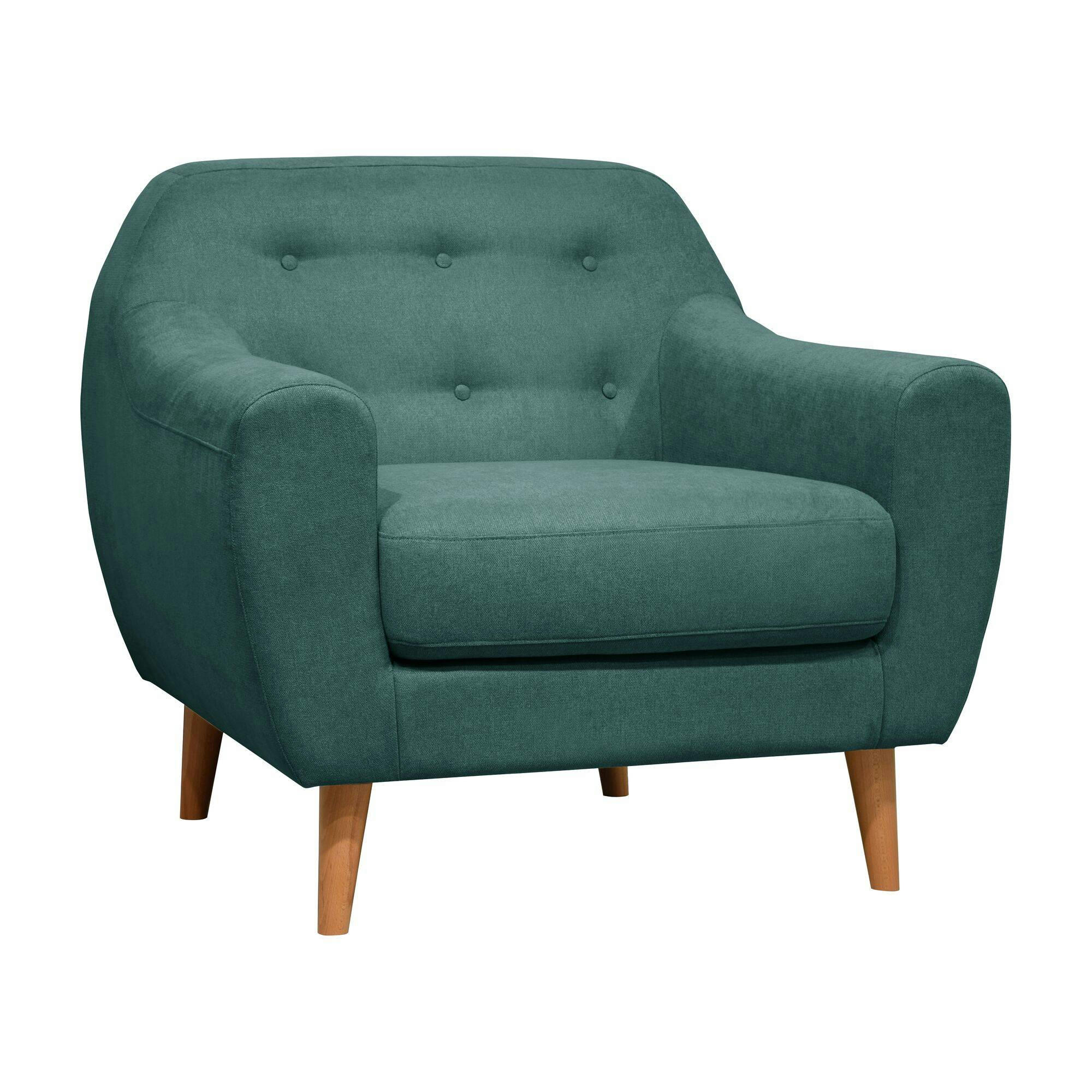 AGATHE - Fauteuil en tissu antitache Turquoise
