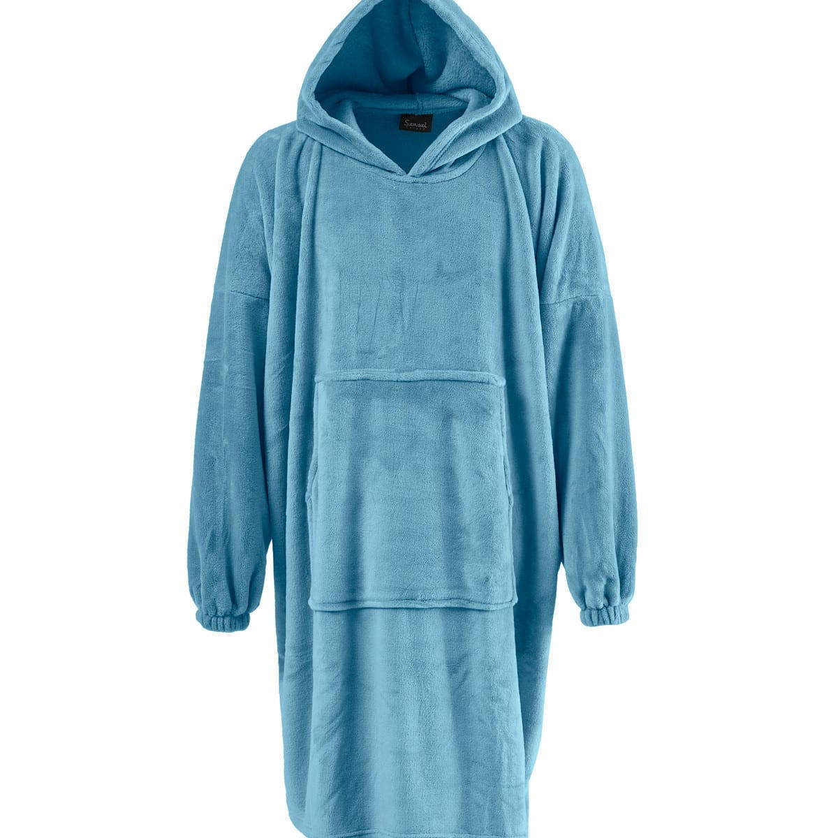 KAPRA - Poncho polaire à capuche doux & chaud  cobalt Taille Unique