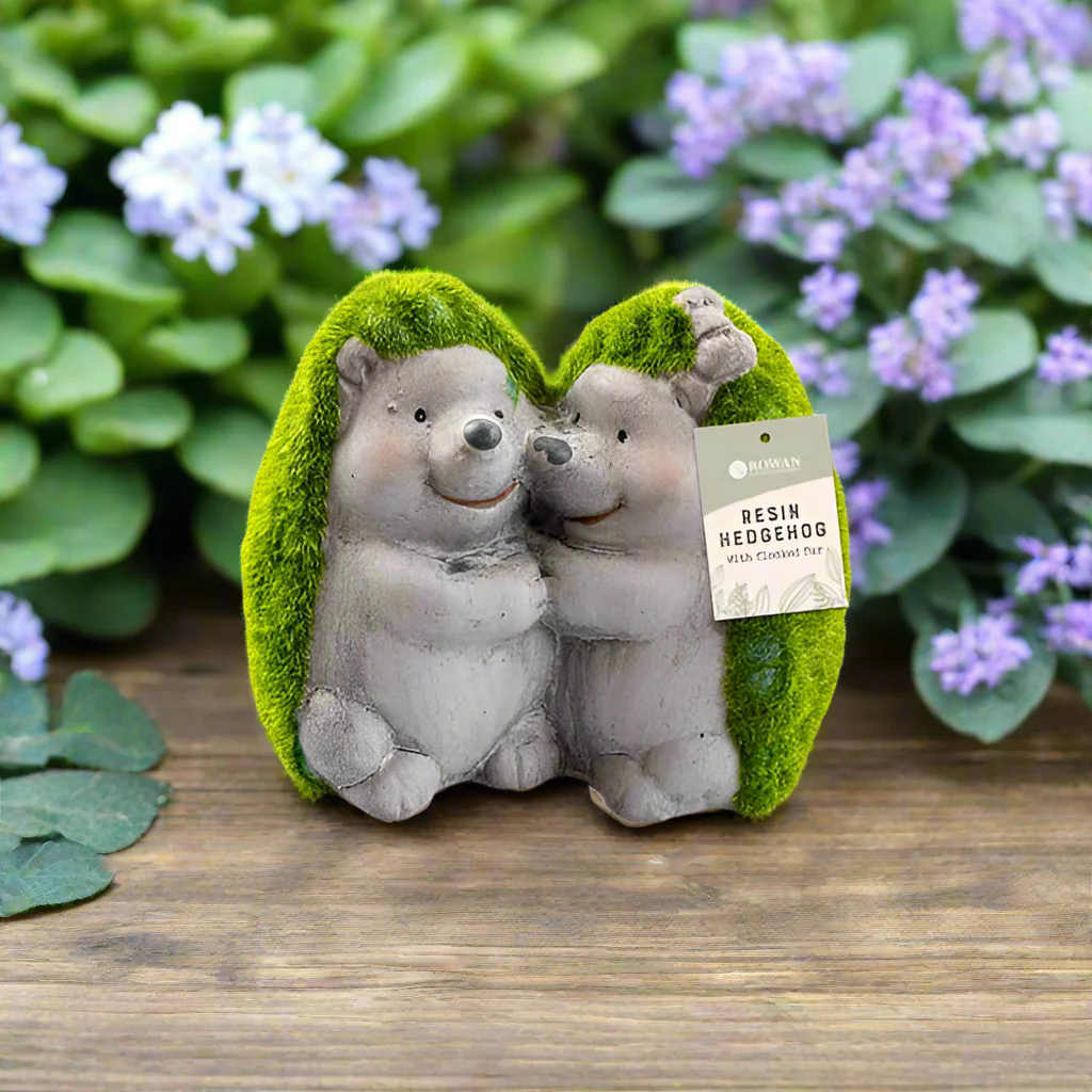 Rowan Resin Hedgehog With Flocked Fur
