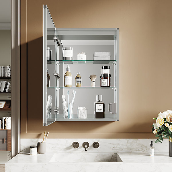 Armoire de toilette LED en aluminium 700 x 500 x 133mm SIRHONA Smart Bathroom Storage CabinetInterrupteurs tactiles