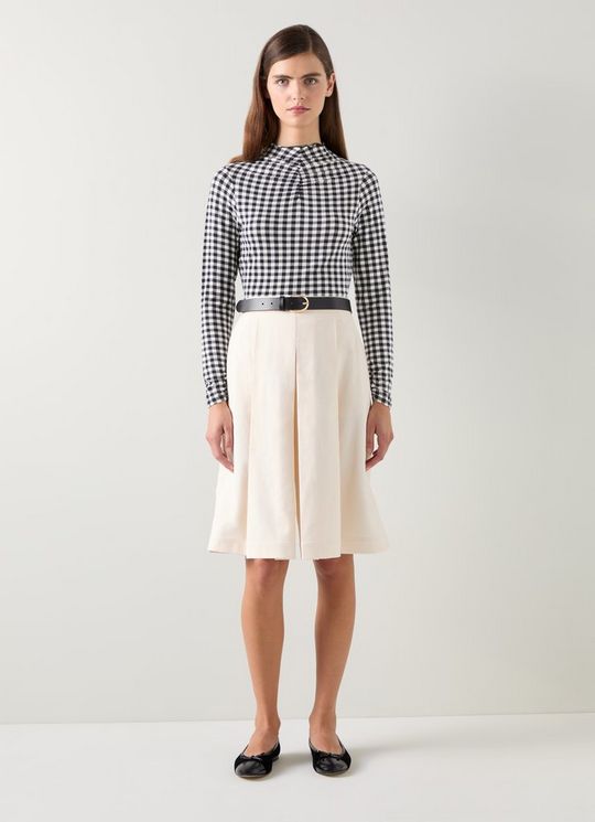 Laurie Black & Cream GinghamECOVERO? Print Top