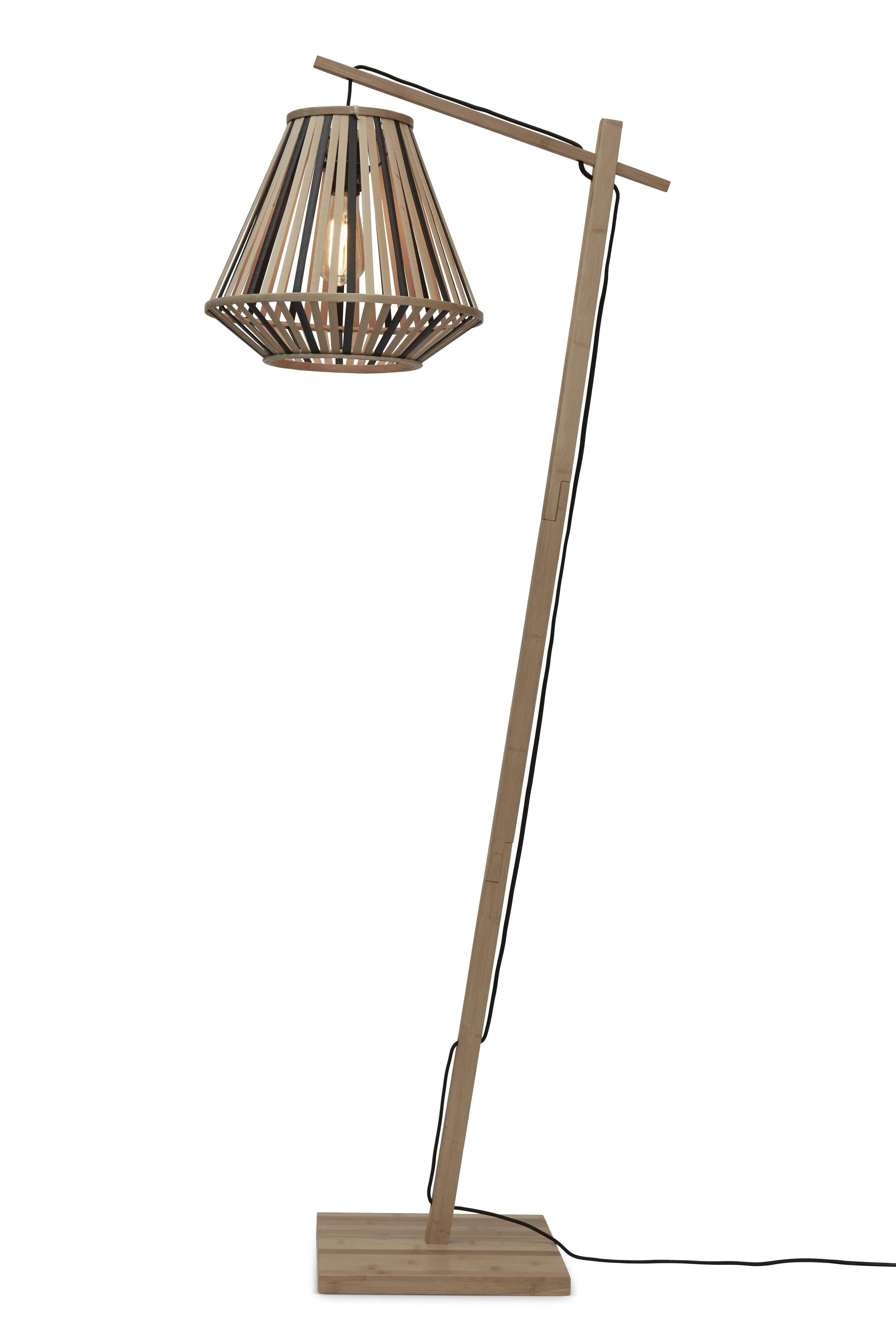 MERAPI - Lampadaire bambou abat-jour bambou naturel/noir, h. 150cm