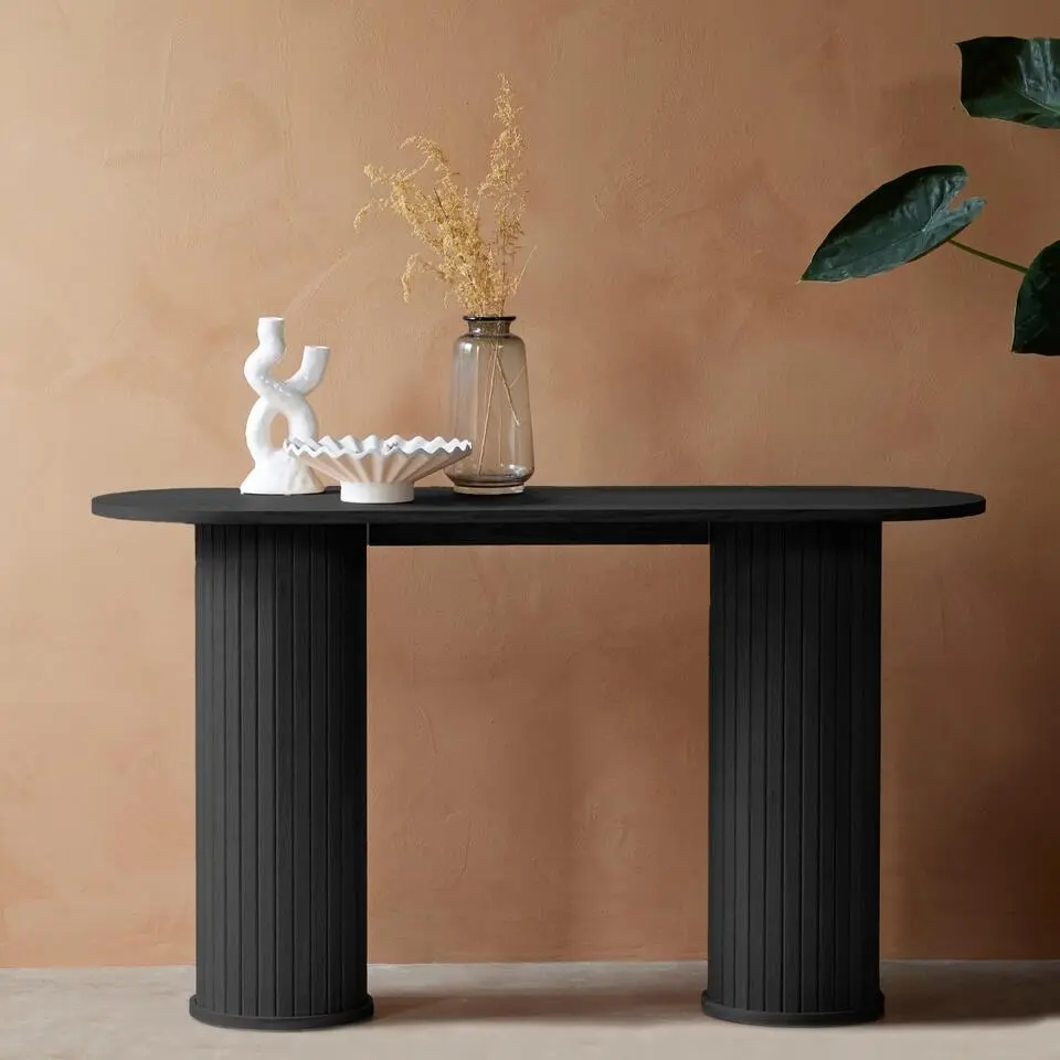 Sidetable Zwart Eikenhout - 130x40x75cm - Nola