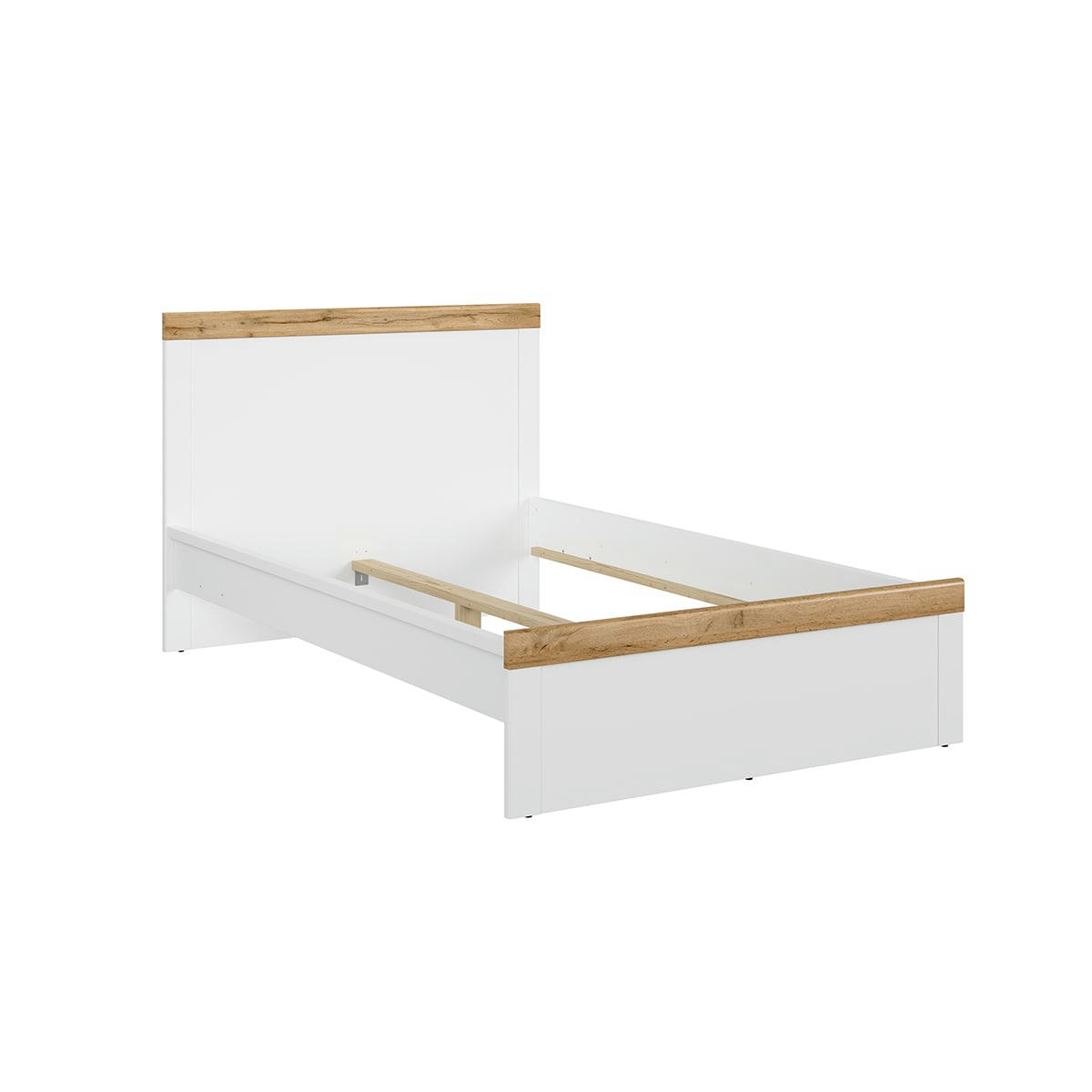 - Lit 120x200 blanc et naturel