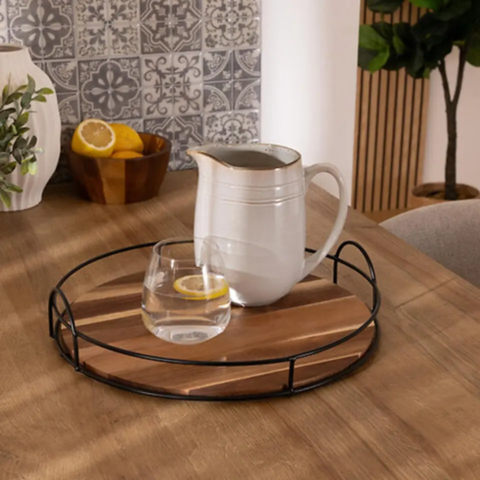 5Five Dienblad/serveerblad Bilbao - Acacia hout - D34 cm