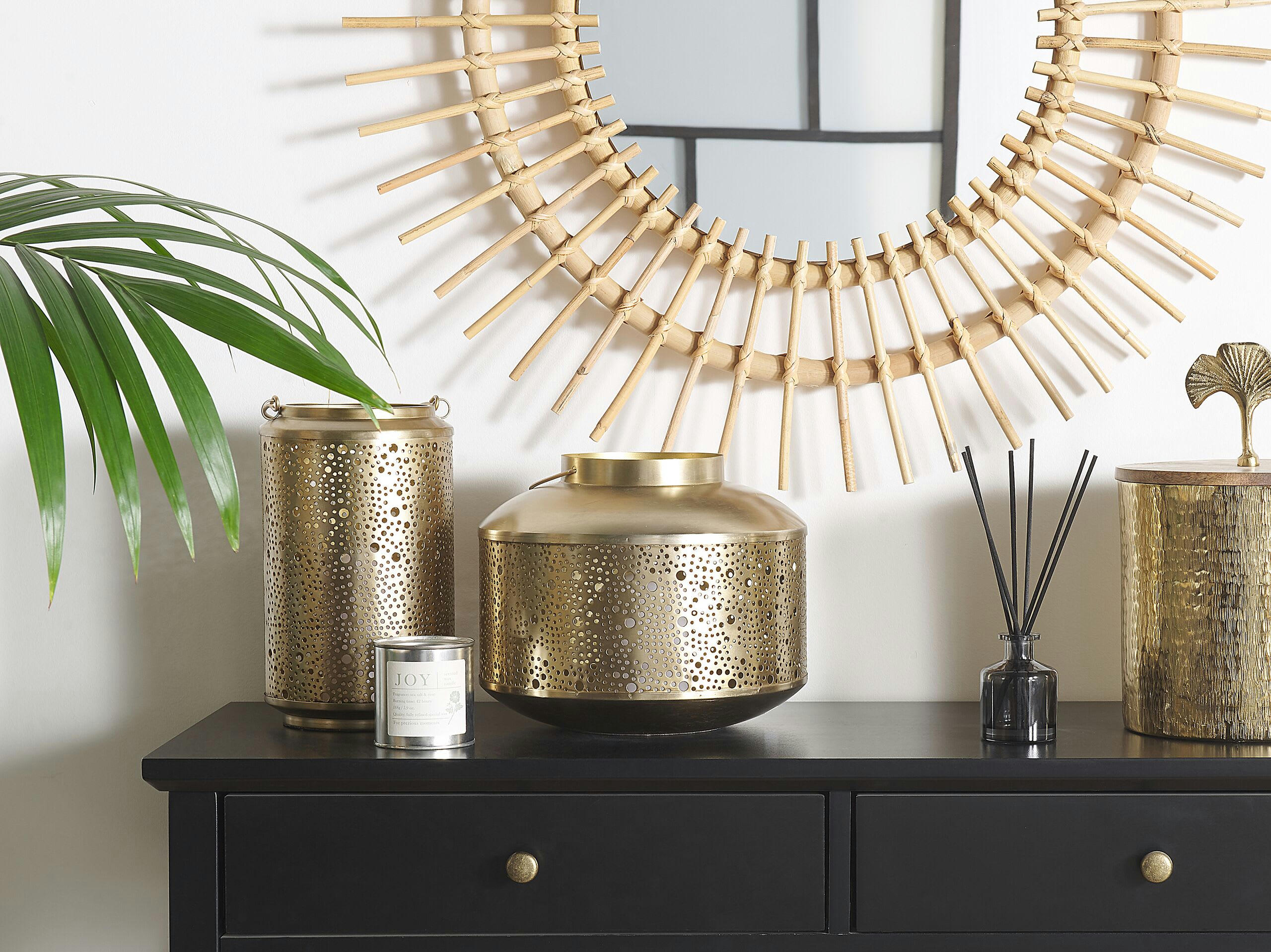 CORFU - Lanterne décorative en acier doré H25cm