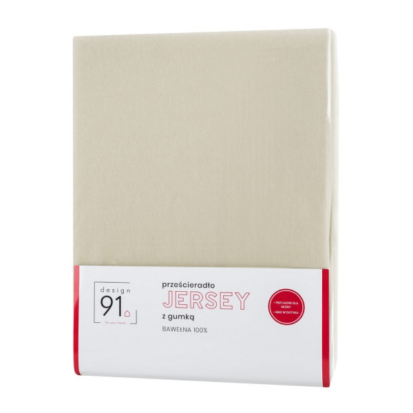 Prześcieradło jersey z gumką 140x200 beżowe 125 g/m2