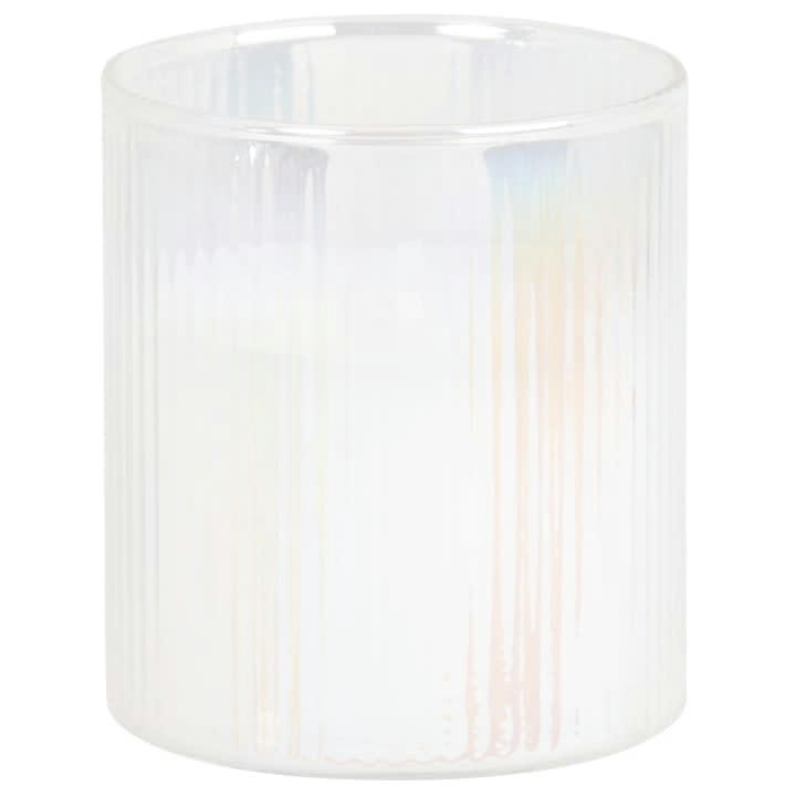 DISCO LIGHT - Bougie parfumée blanche en verre strié