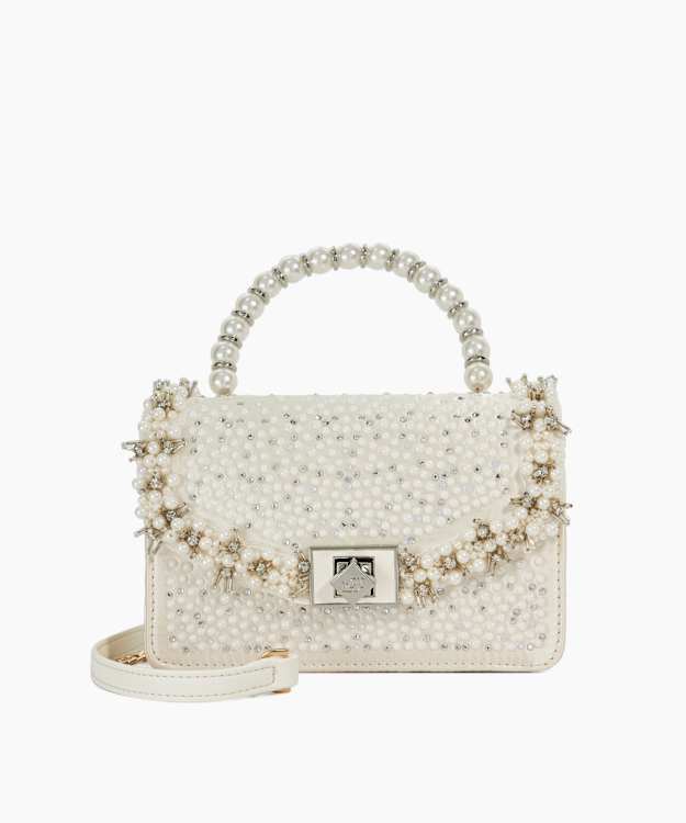 Bridesmaid Ivory - Pearl Embellished Top Handle Bag