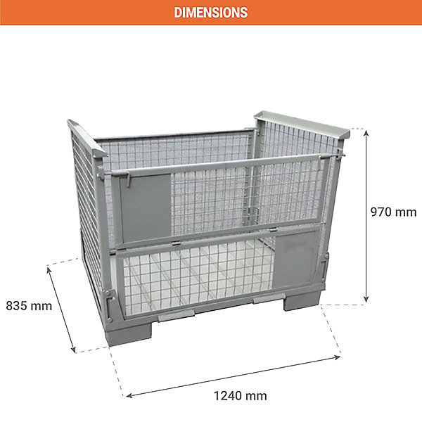 Caisse grillagée repliable - Charge max 900kg - CPM50RPM2