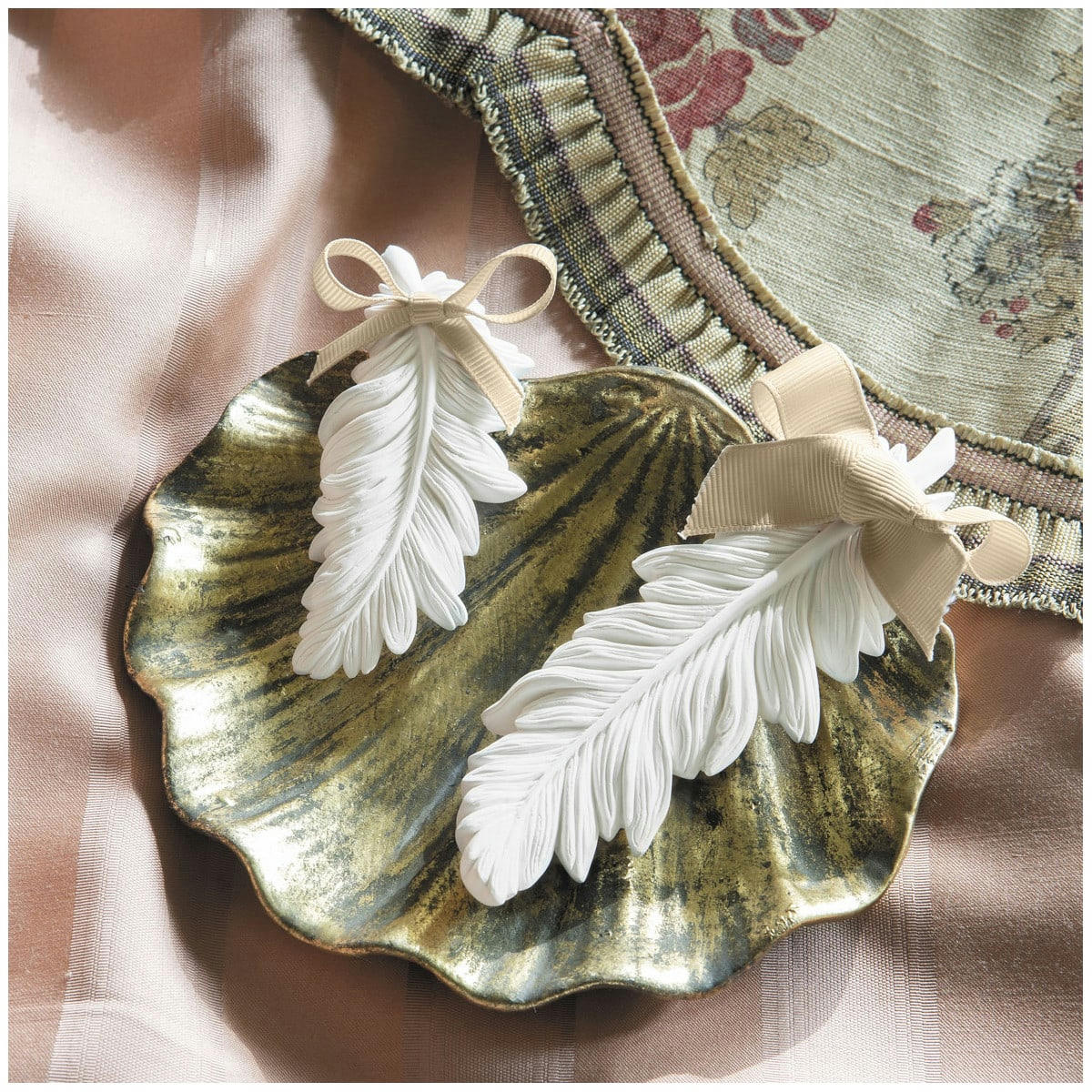 - Décor parfumé plume - Grand modèle - Poudre de Riz