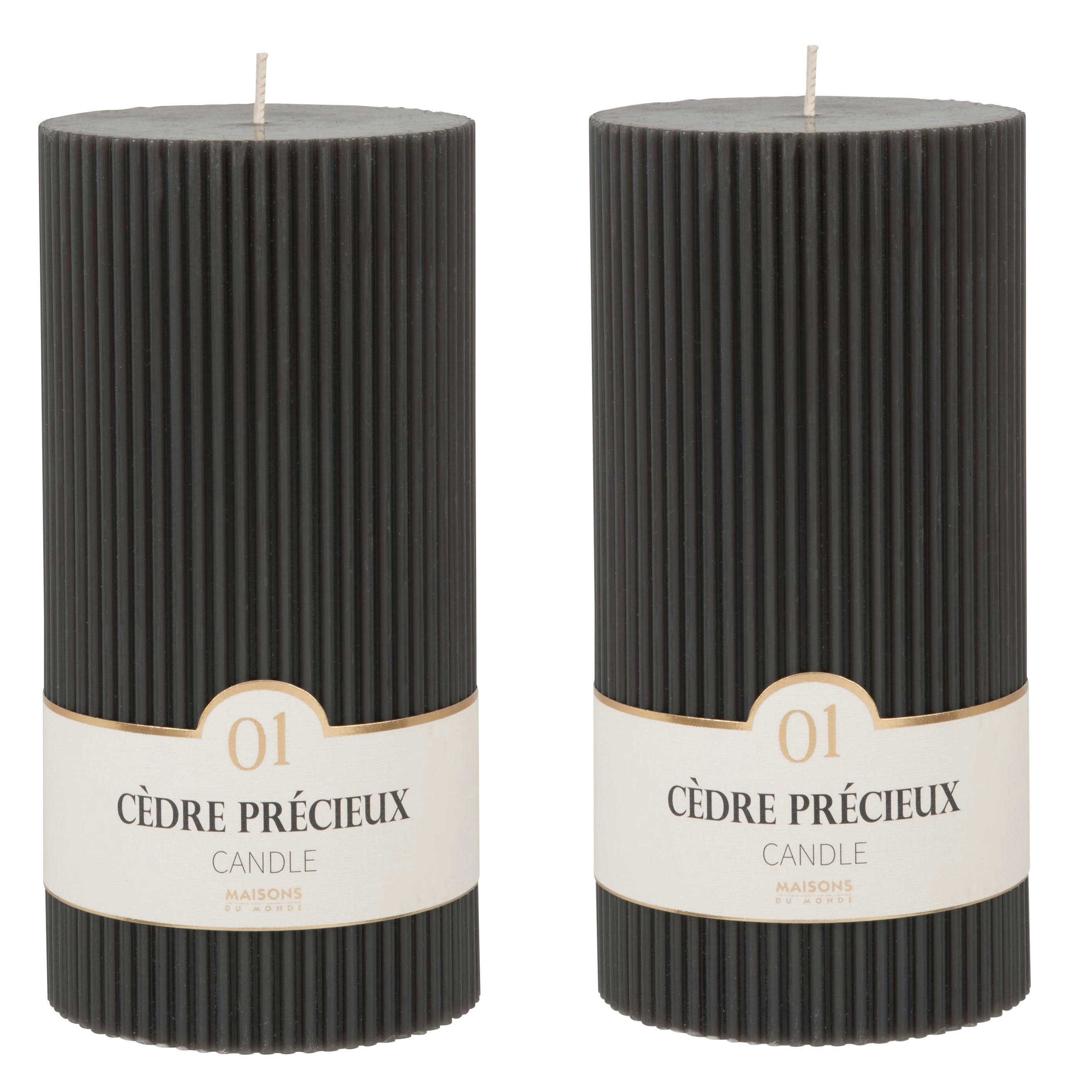 COLORAMA - Bougie striée parfumée gris foncé H18, 1000g