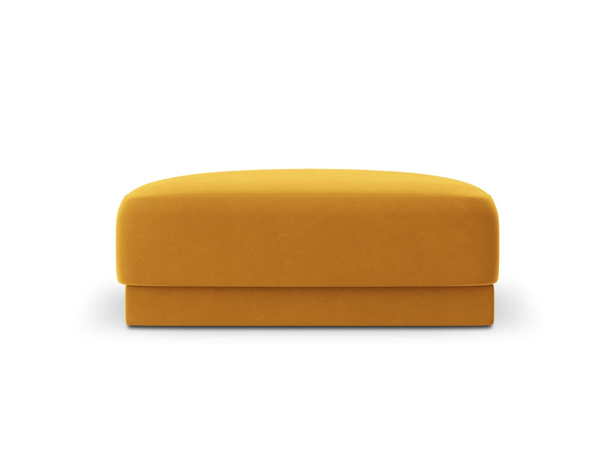 Micadoni Poef Miley flueel, geel - 90x90x40cm