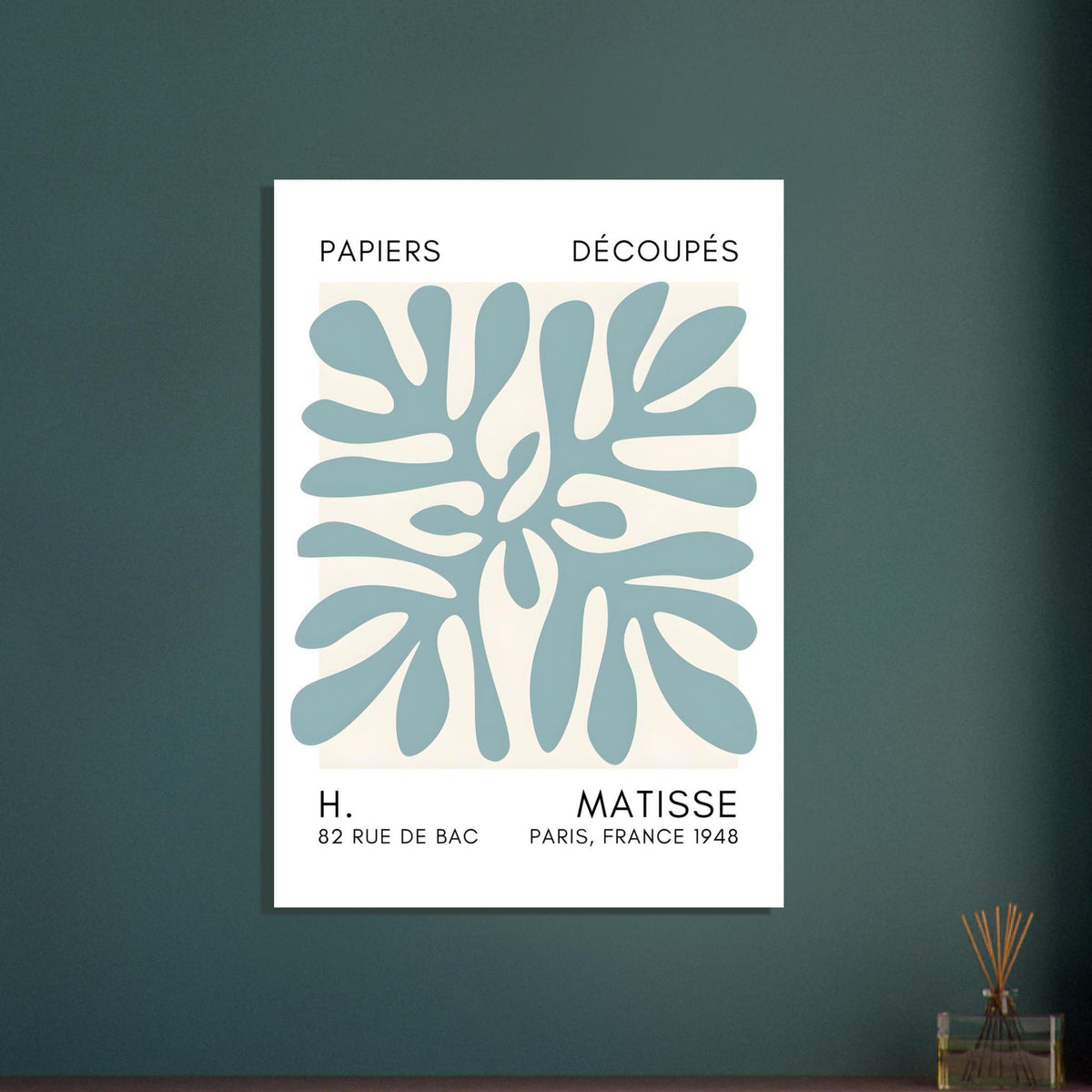 Artfulprints Poster Matisse - Deep ocean turquoise  - 30x40 cm - Turquoise
