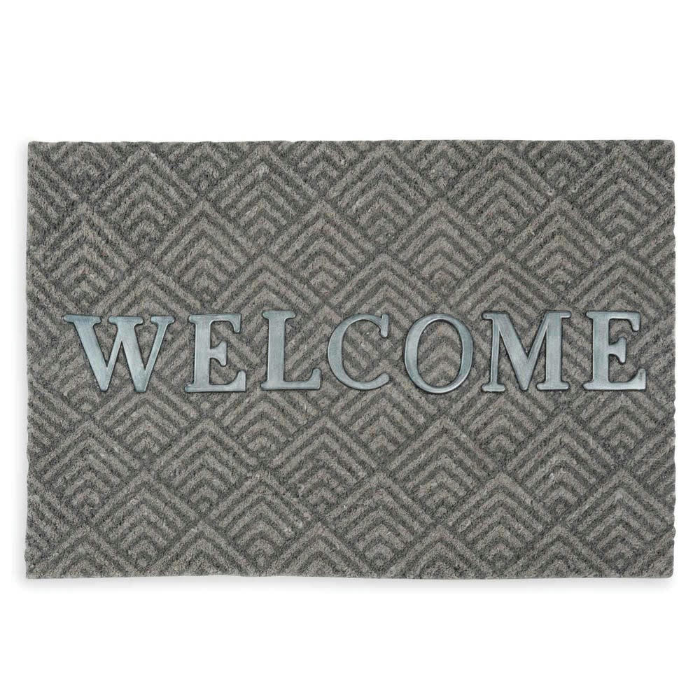 Select - Paillasson en fibre de coco gris 40x60